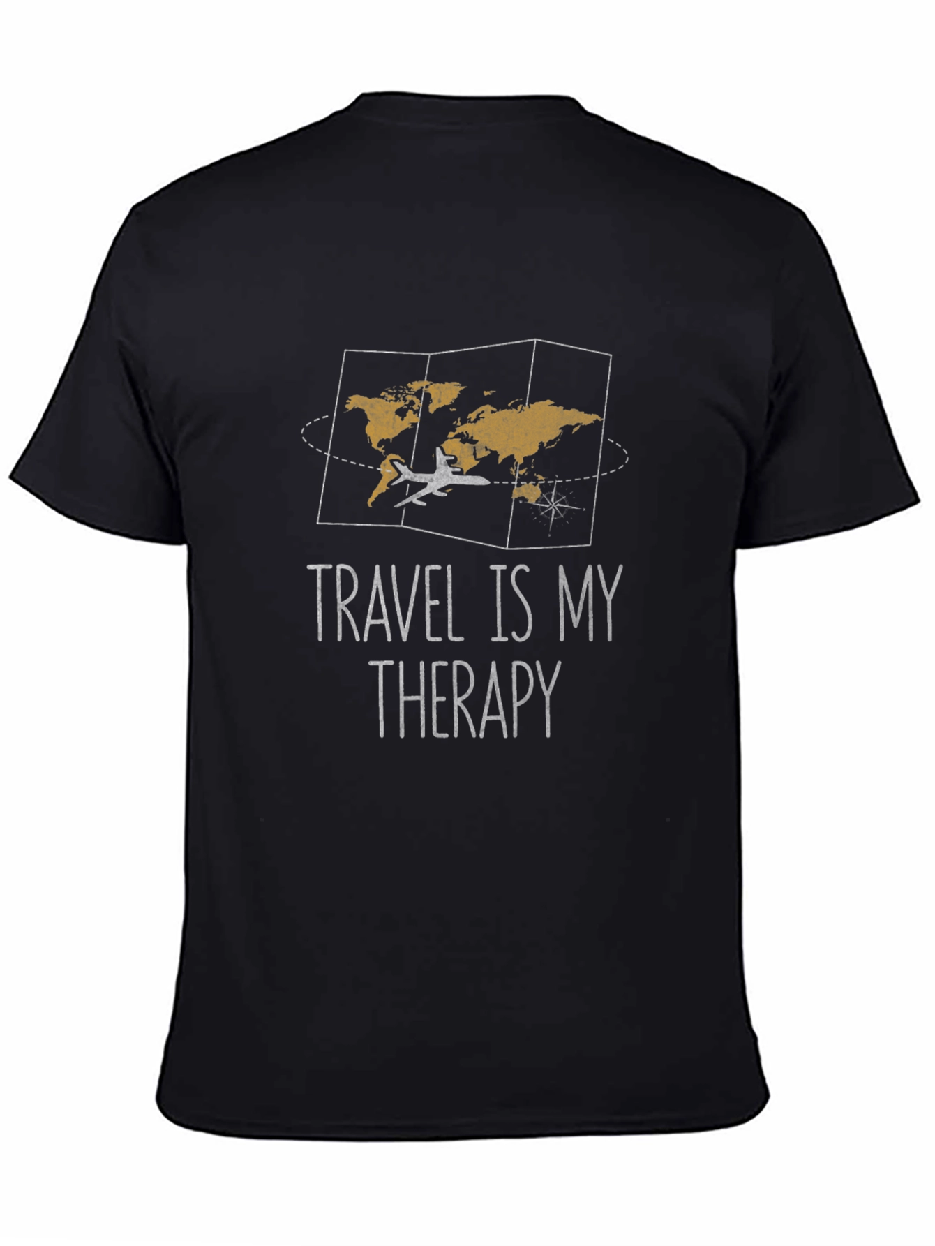 Black Travel Is My Therapy Graphic T-Shirt view 4