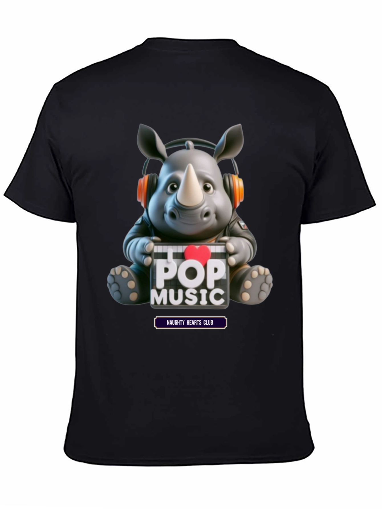 Black Pop Music Rhino Tee view 4