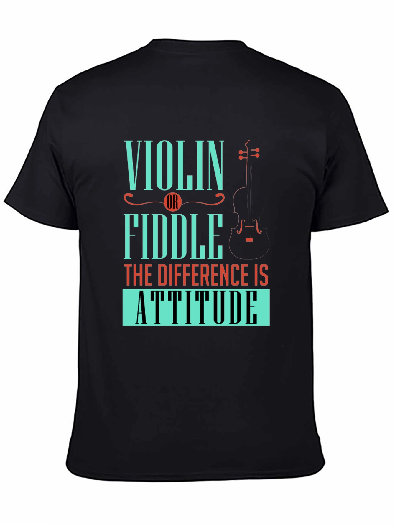 Black Violin or Fiddle Attitude T-Shirt view 4