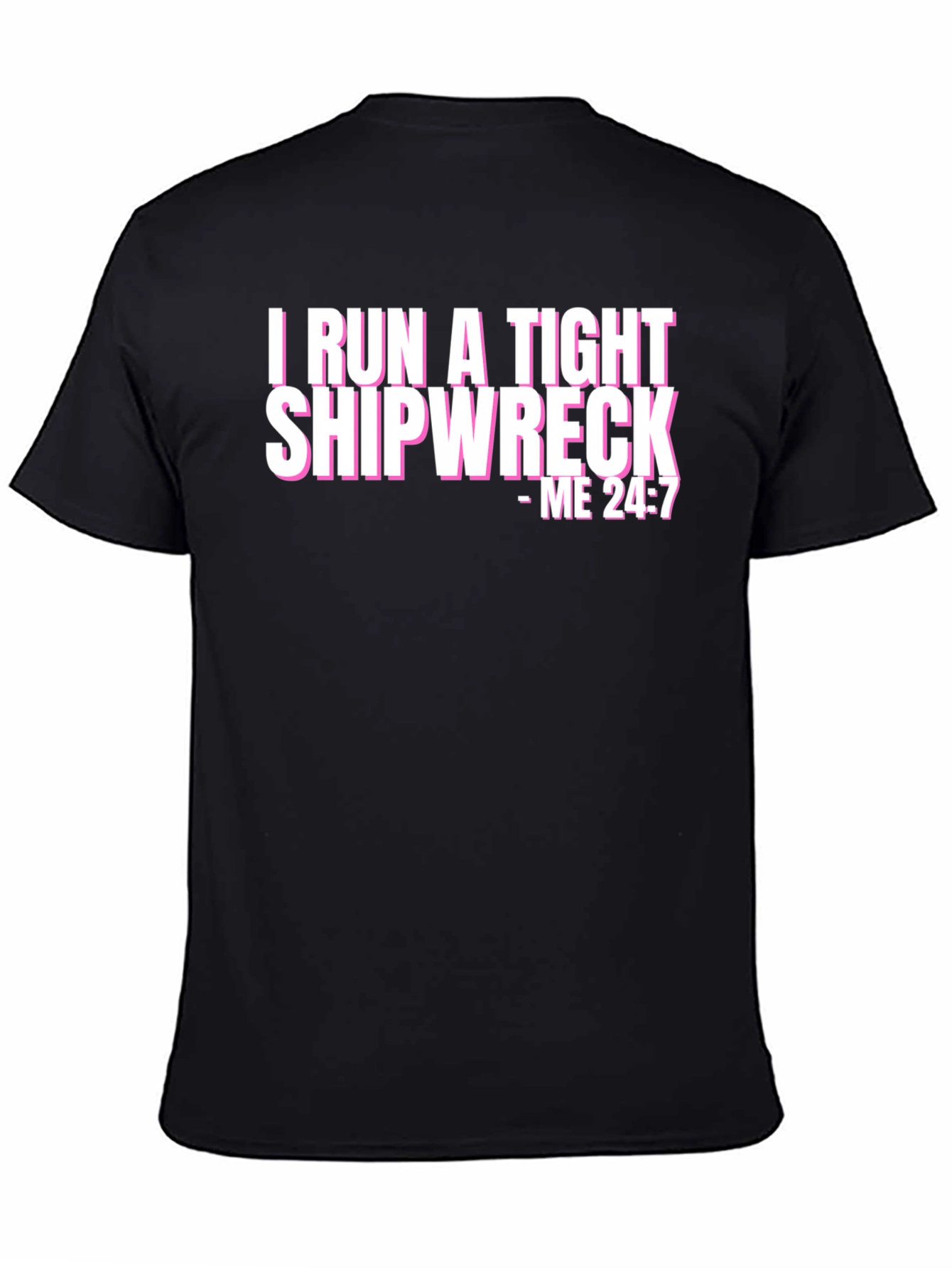 Black Tight Shipwreck Graphic Tee - Humor T-Shirt view 4