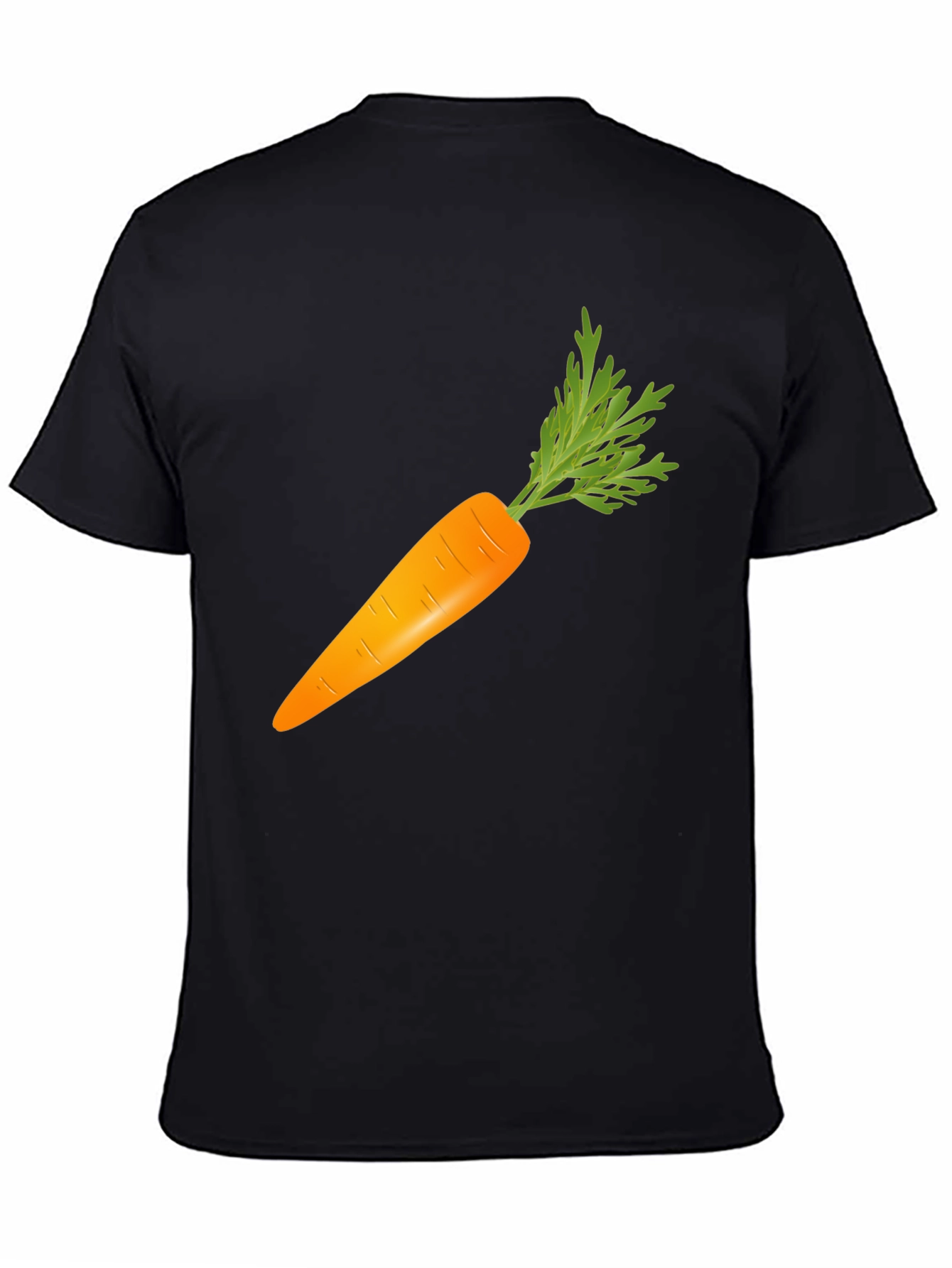 Carrot Graphic Tee - Black Cotton Casual Shirt - 4