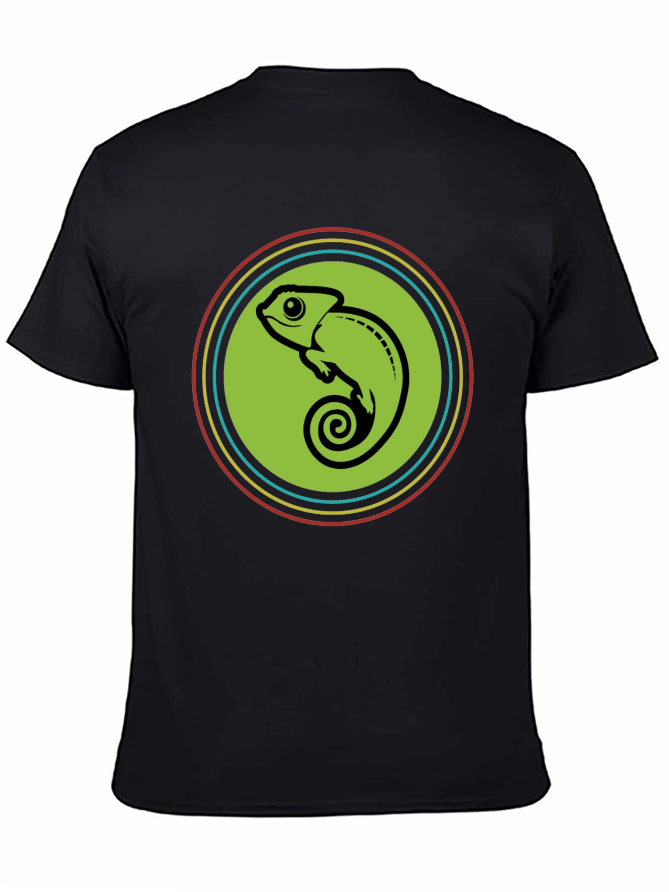 Black Chameleon Circle Graphic Tee - Cool & Comfy view 4