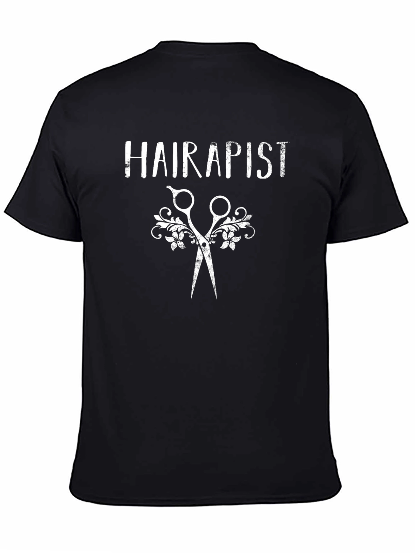 Black Hairapist Graphic Tee - Unisex Hair Stylist T-Shirt view 4