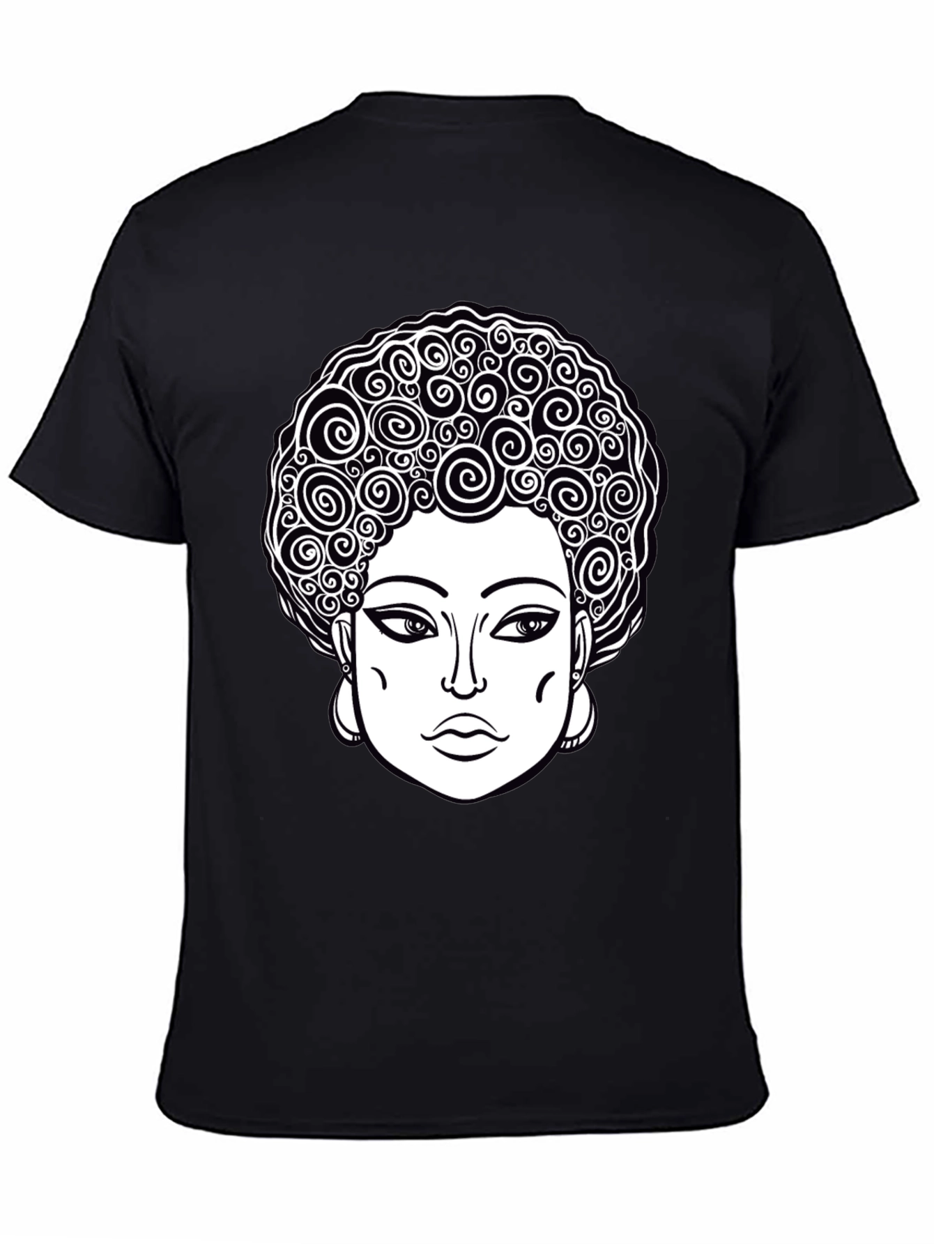 Black Afro Queen Graphic Tee - Black Unisex T-Shirt view 4
