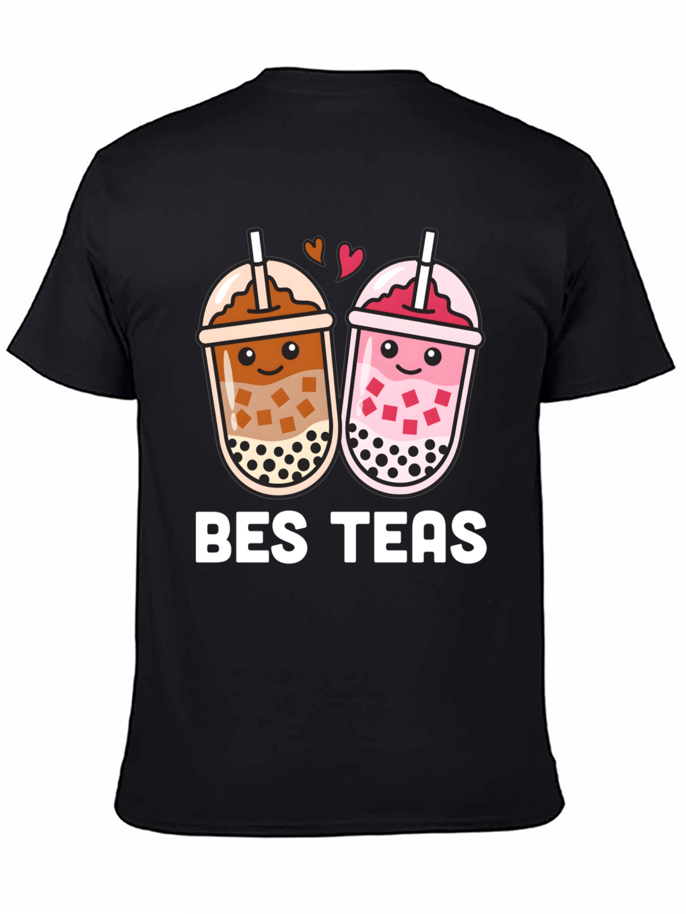Black Bes Teas Black T-Shirt - Boba Tea Design view 4