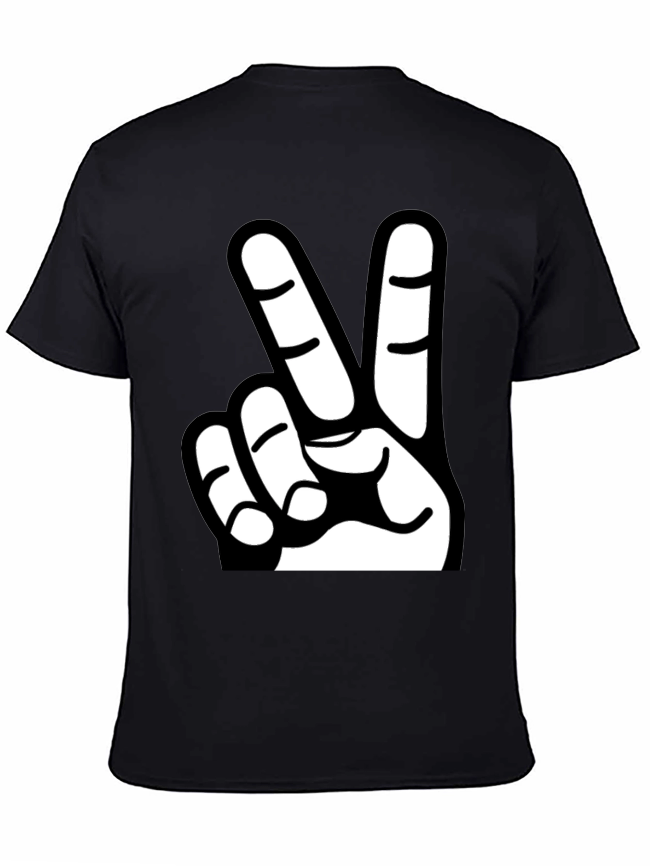 Black Peace Sign Graphic Tee - Classic Black T-Shirt view 4