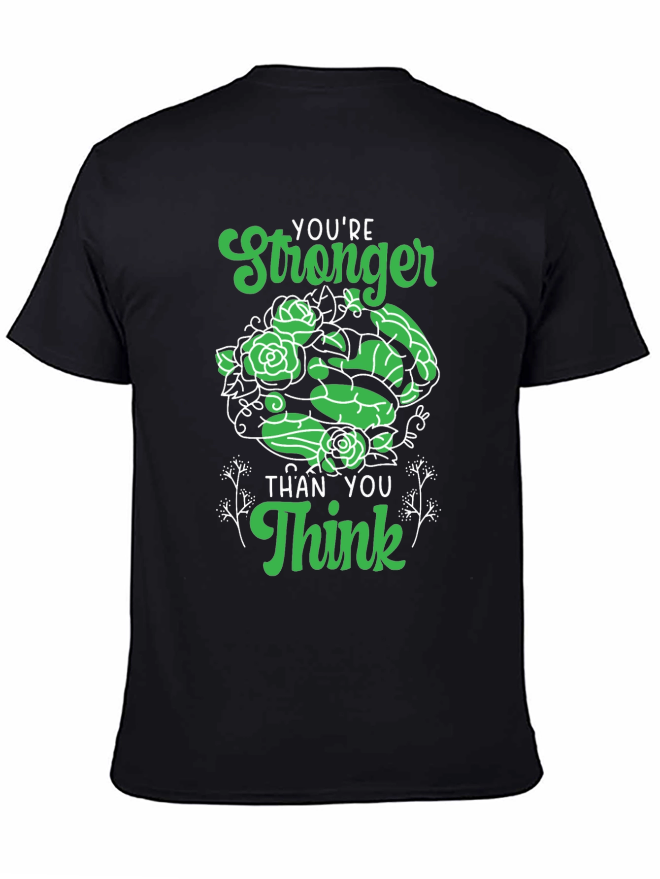 Black Stronger Than You Think Graphic Tee view 4