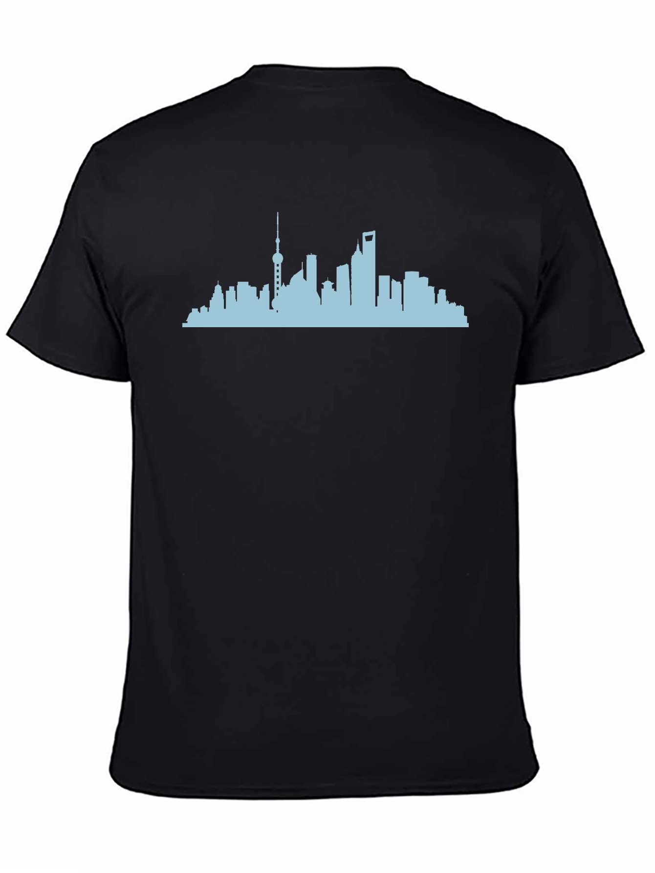 Black Shanghai Skyline Graphic T-Shirt - Black view 4