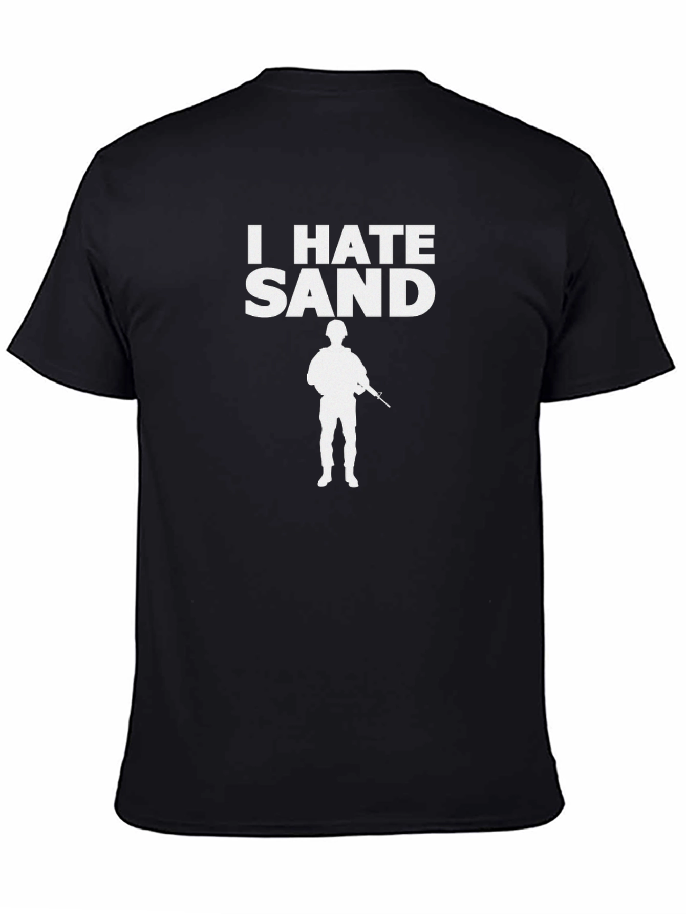 Black I Hate Sand T-Shirt view 4