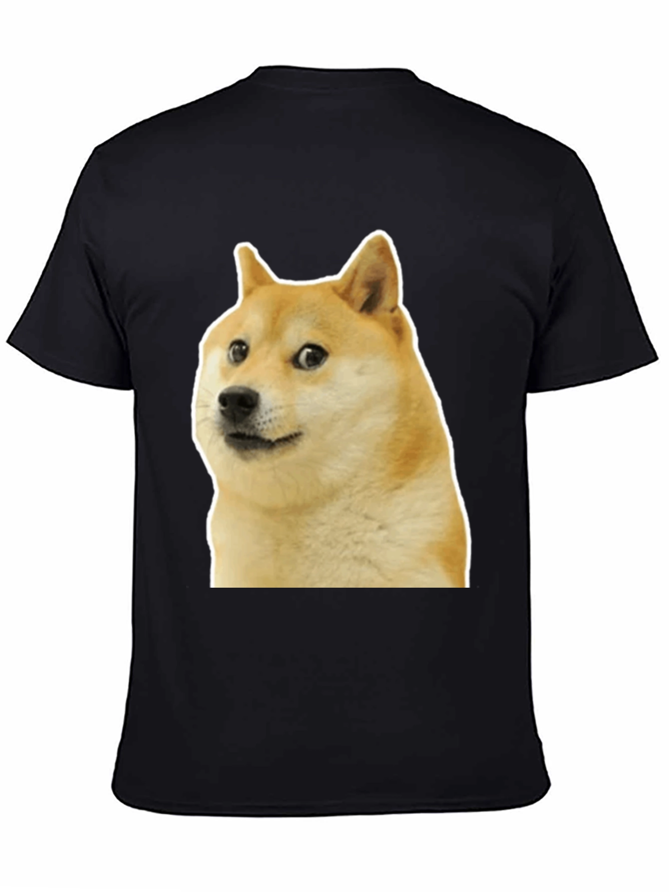 Black Doge Meme Graphic Tee - Black Cotton T-Shirt view 4