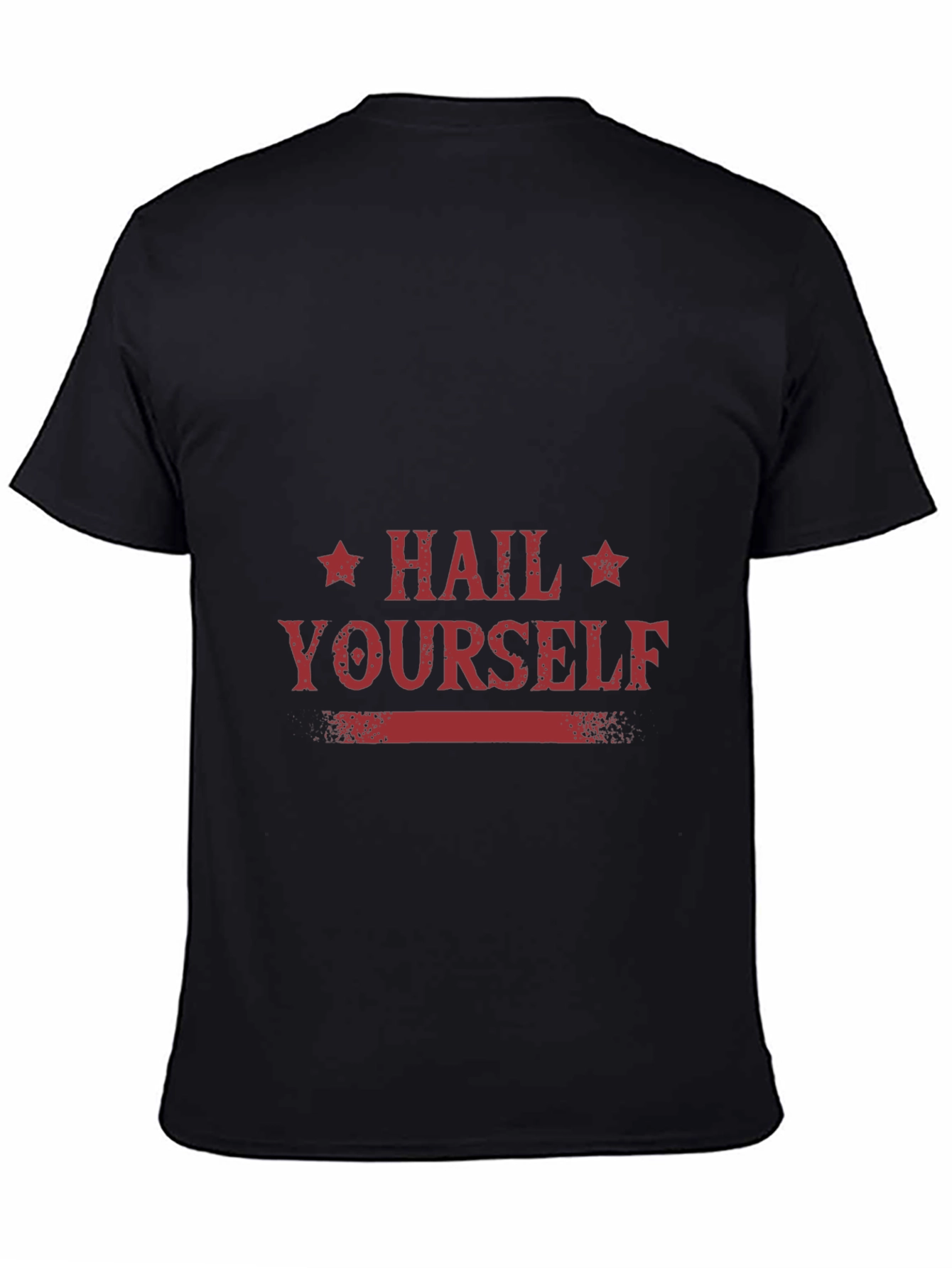 Black Hail Yourself Graphic Tee - Black Cotton Blend T-Shirt view 4