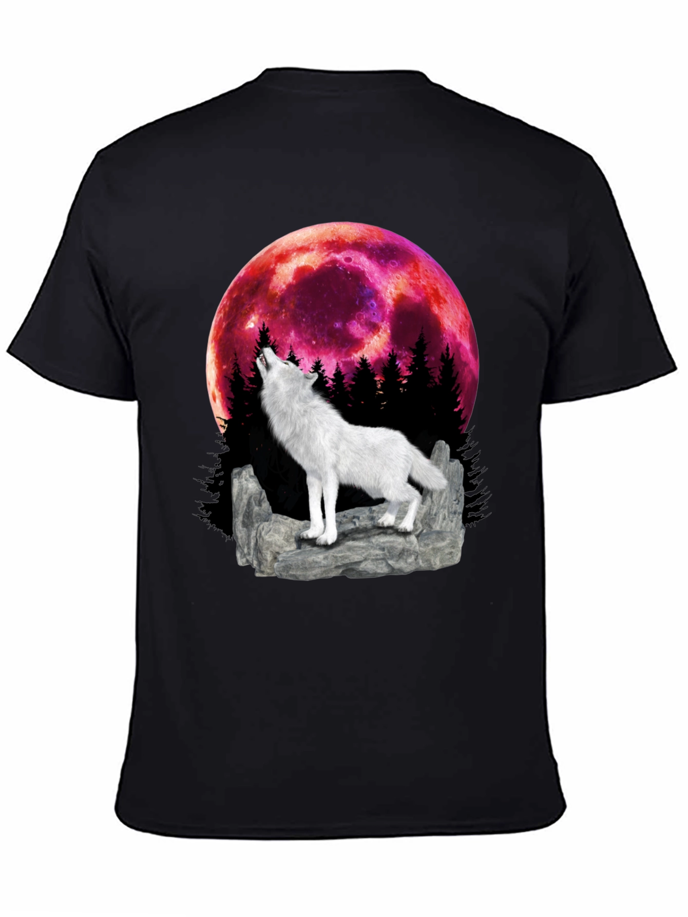 Black Wolf Howling at the Moon Graphic Tee view 4