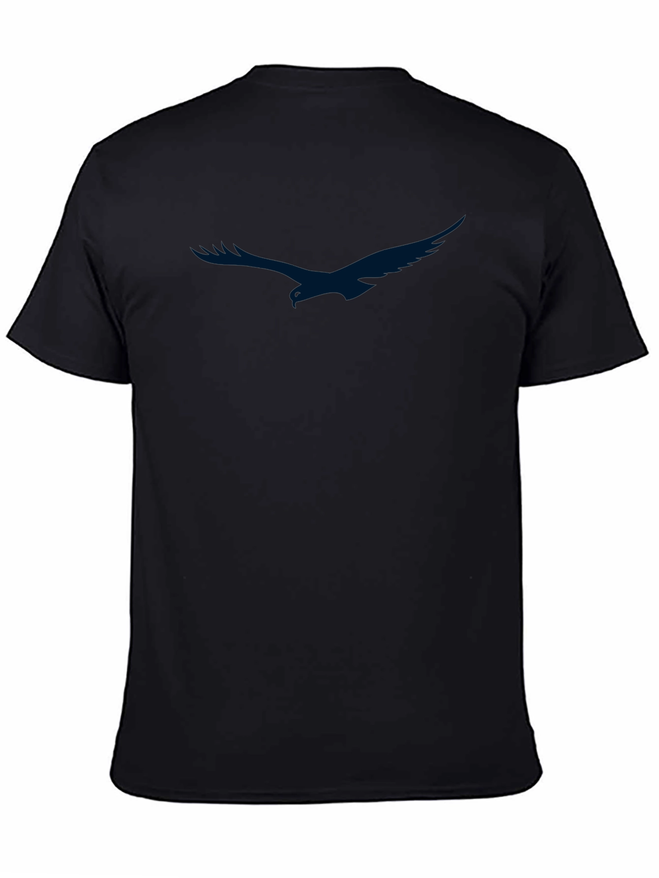 Black Men's Black T-Shirt with Eagle Graphic view 4