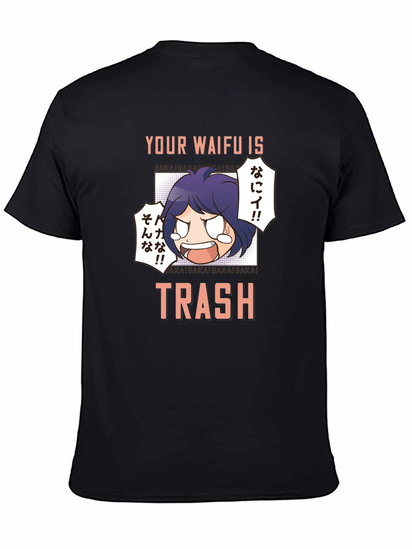 Black Your Waifu is Trash T-Shirt Anime Manga Graphic Tee view 4