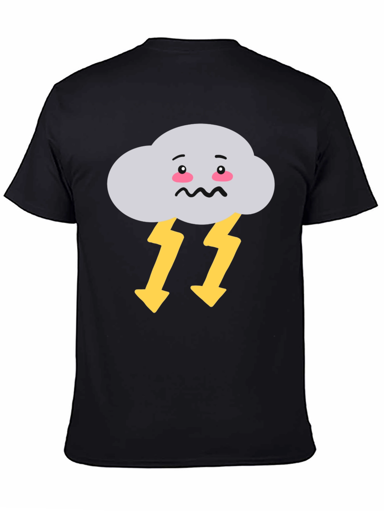 Black Stormy Cloud T-Shirt - Graphic Print Tee view 4