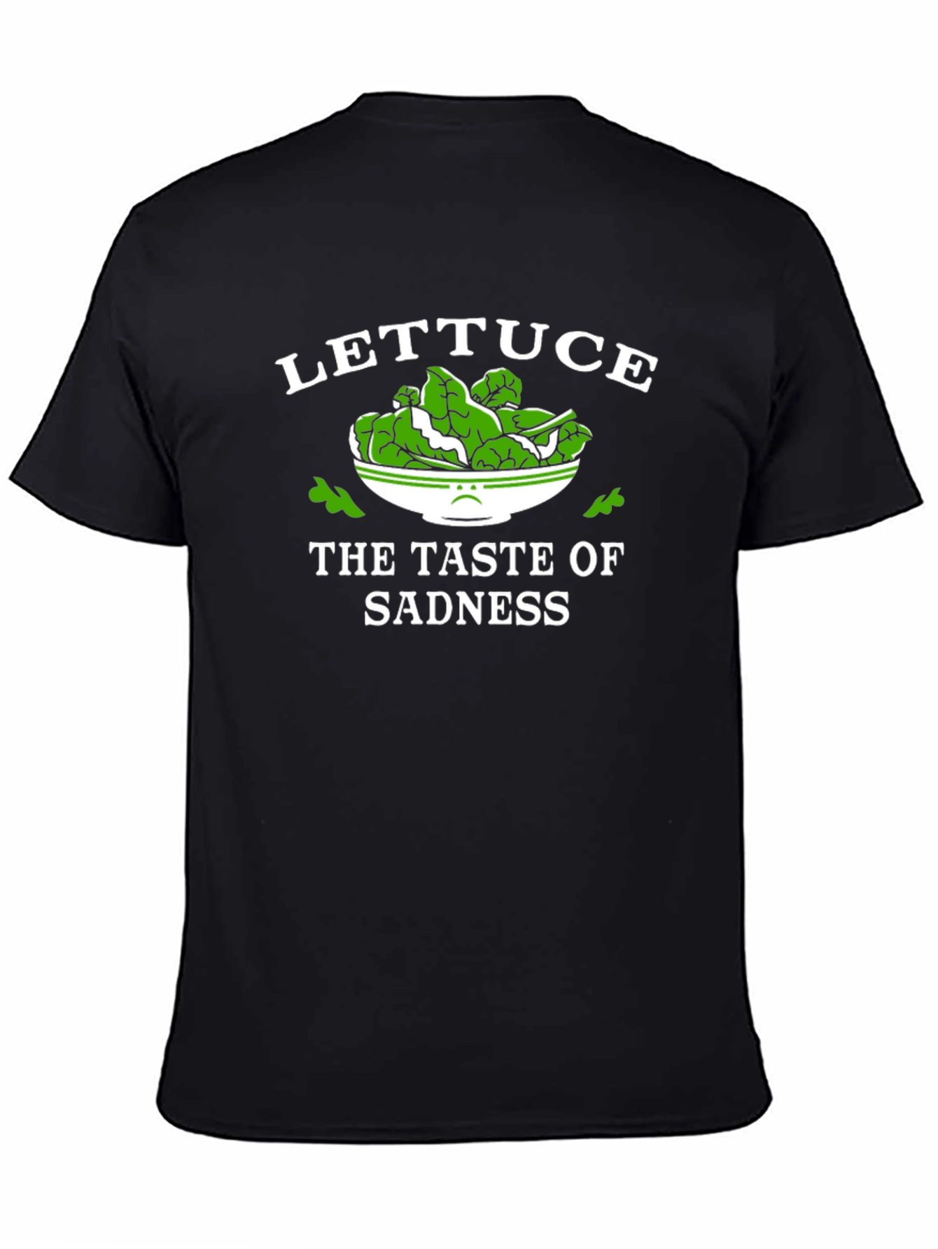 Black Lettuce The Taste of Sadness T-Shirt - Funny Vegan Tee view 4