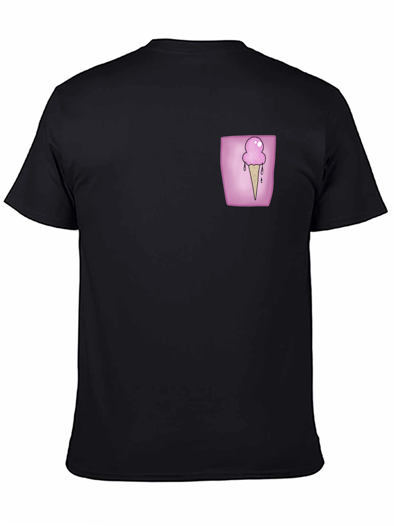 Black Black Graphic Tee - Ice Cream Pocket Print view 4