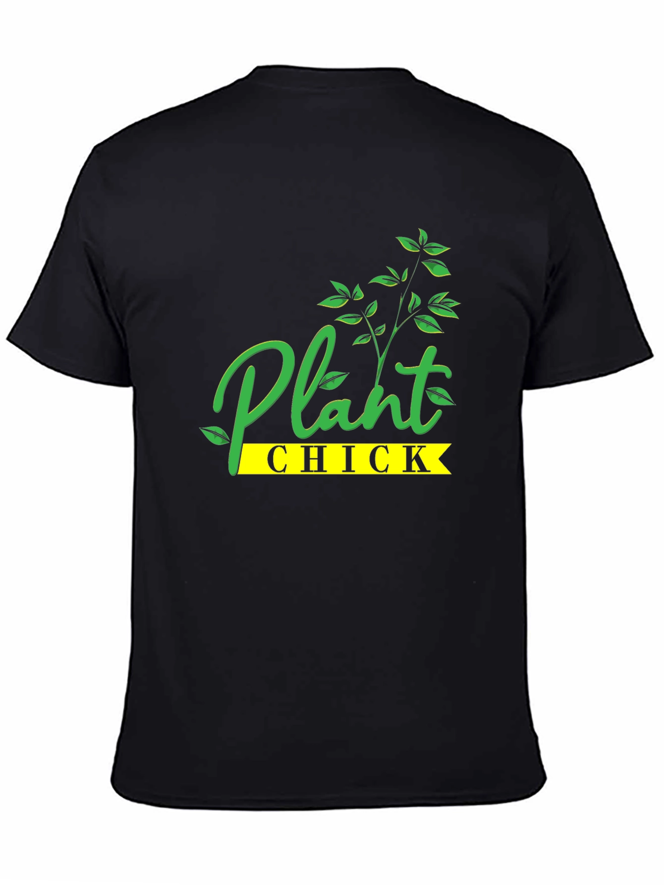 Plant Chick Graphic Tee - Black Cotton T-Shirt - 4