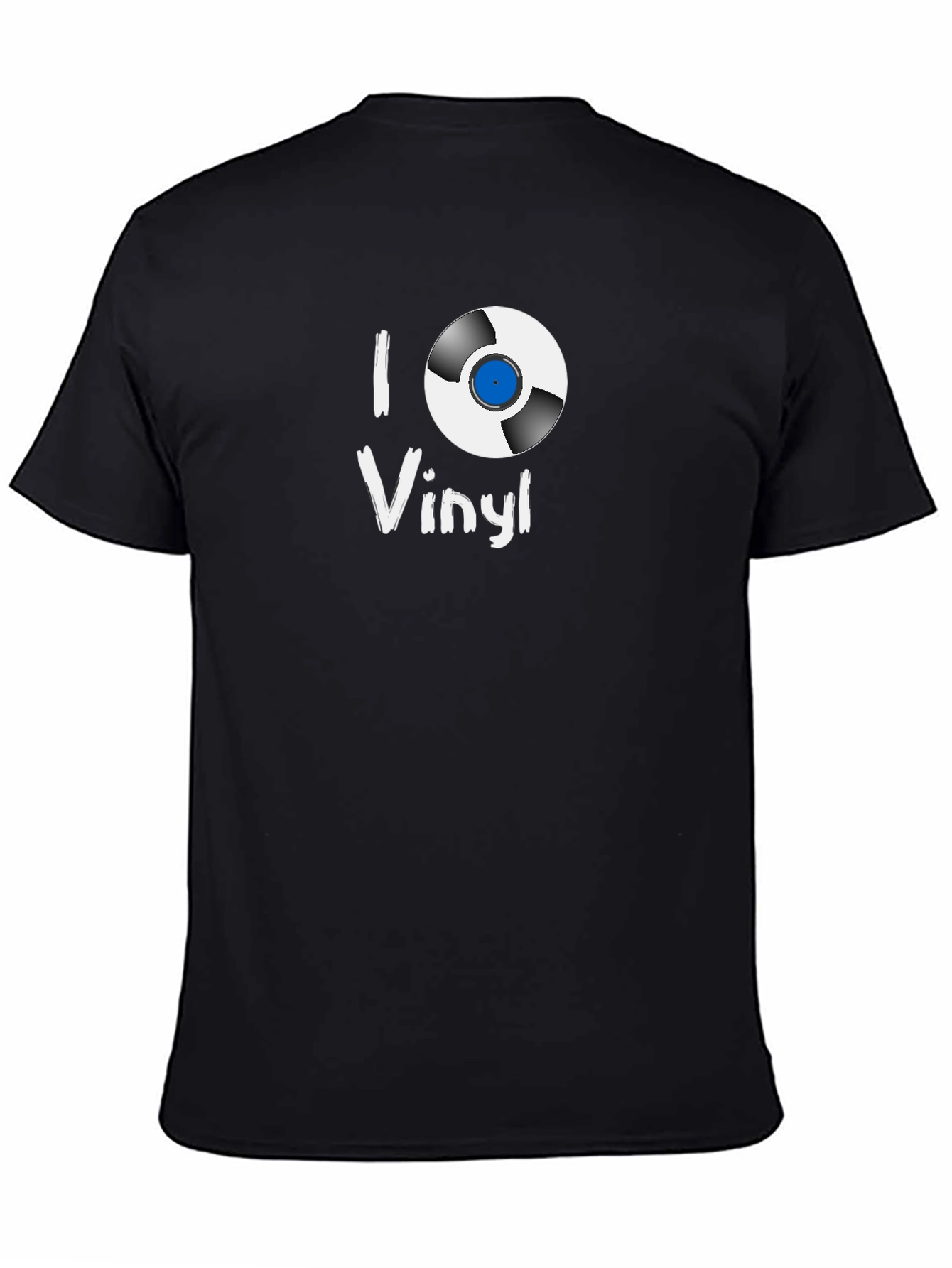 Black I Love Vinyl Black T-Shirt view 4