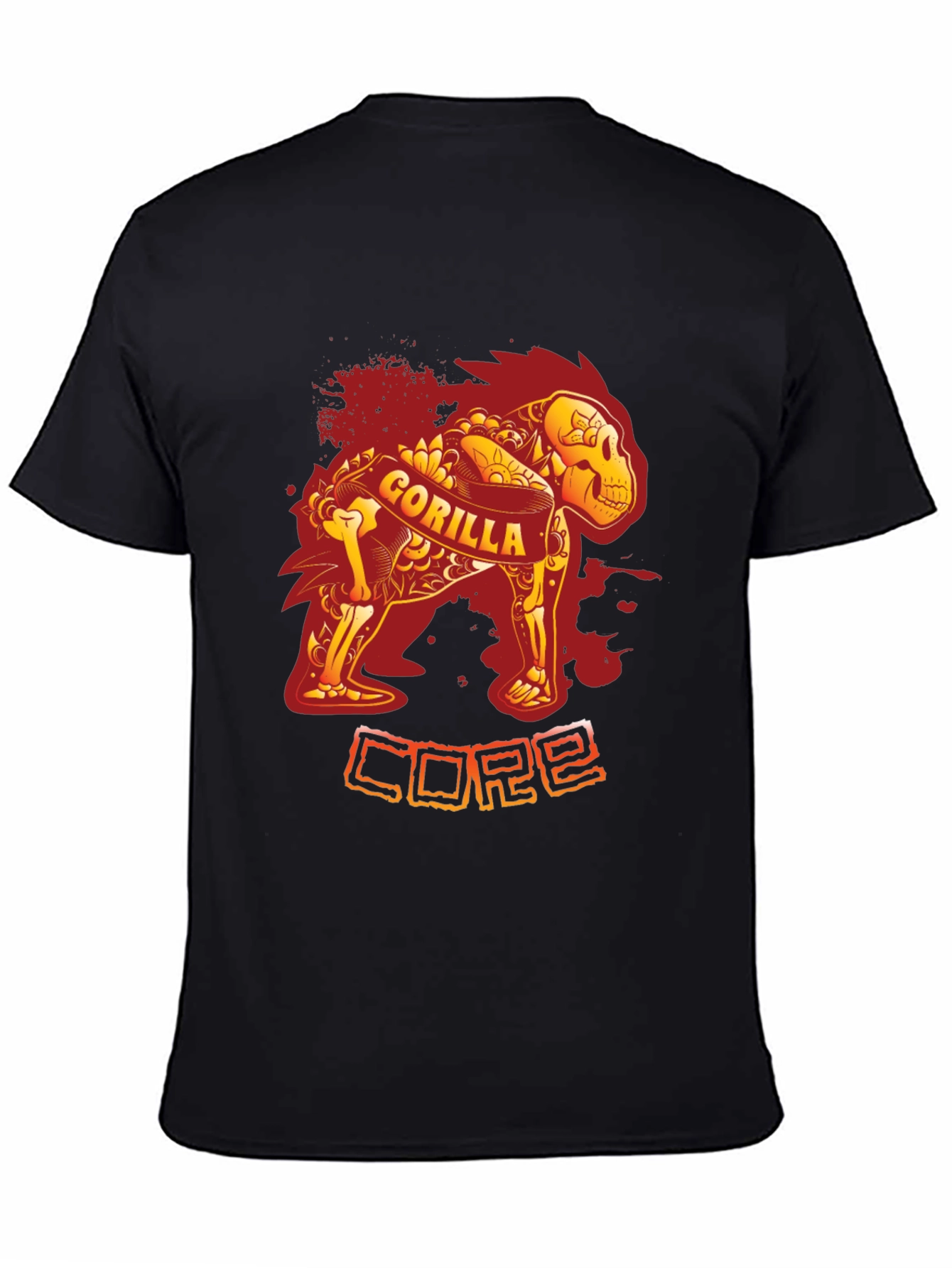 Black Gorilla Core Black T-Shirt - Unique Design view 4