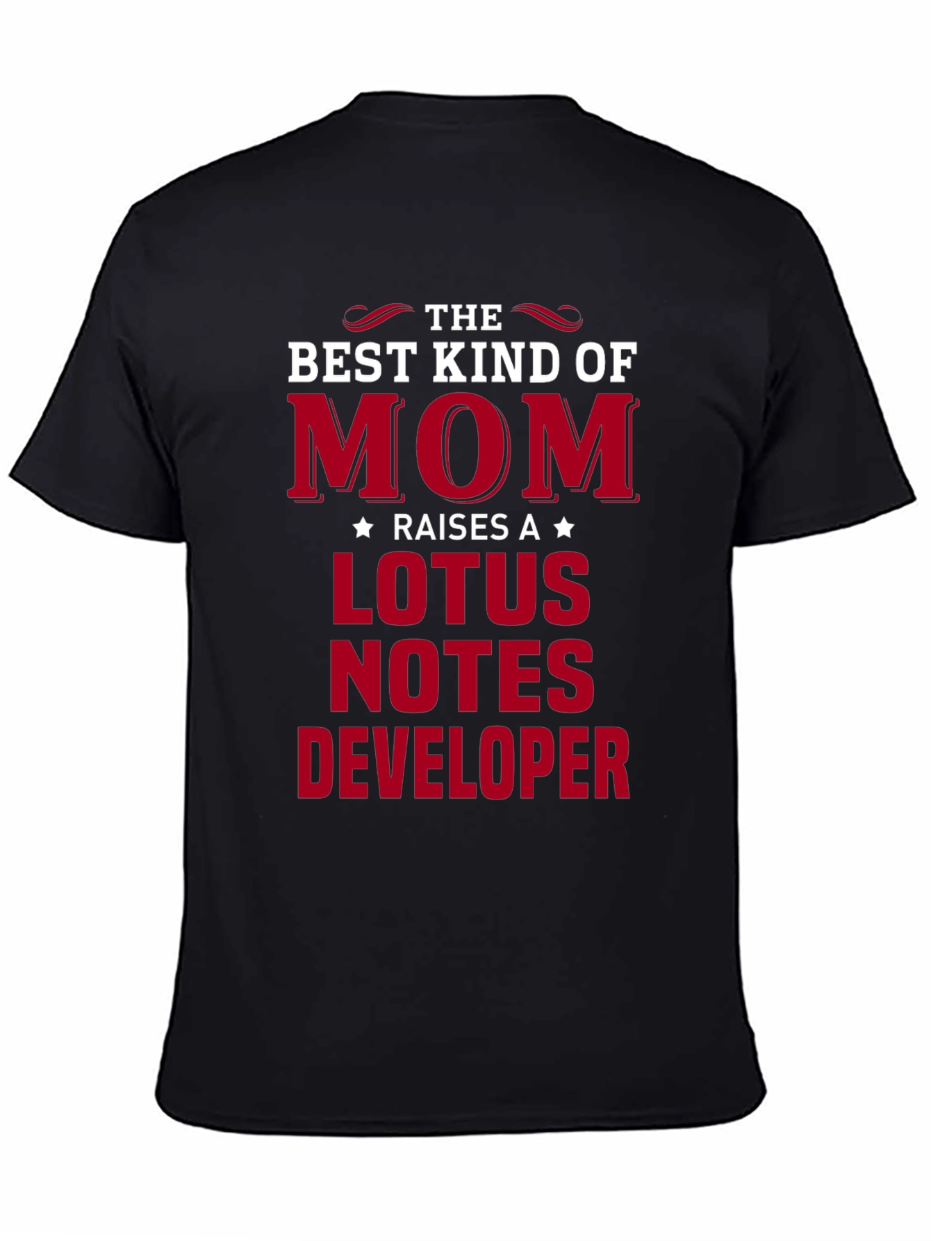 Black Best Kind of Mom Lotus Notes Developer T-Shirt view 4