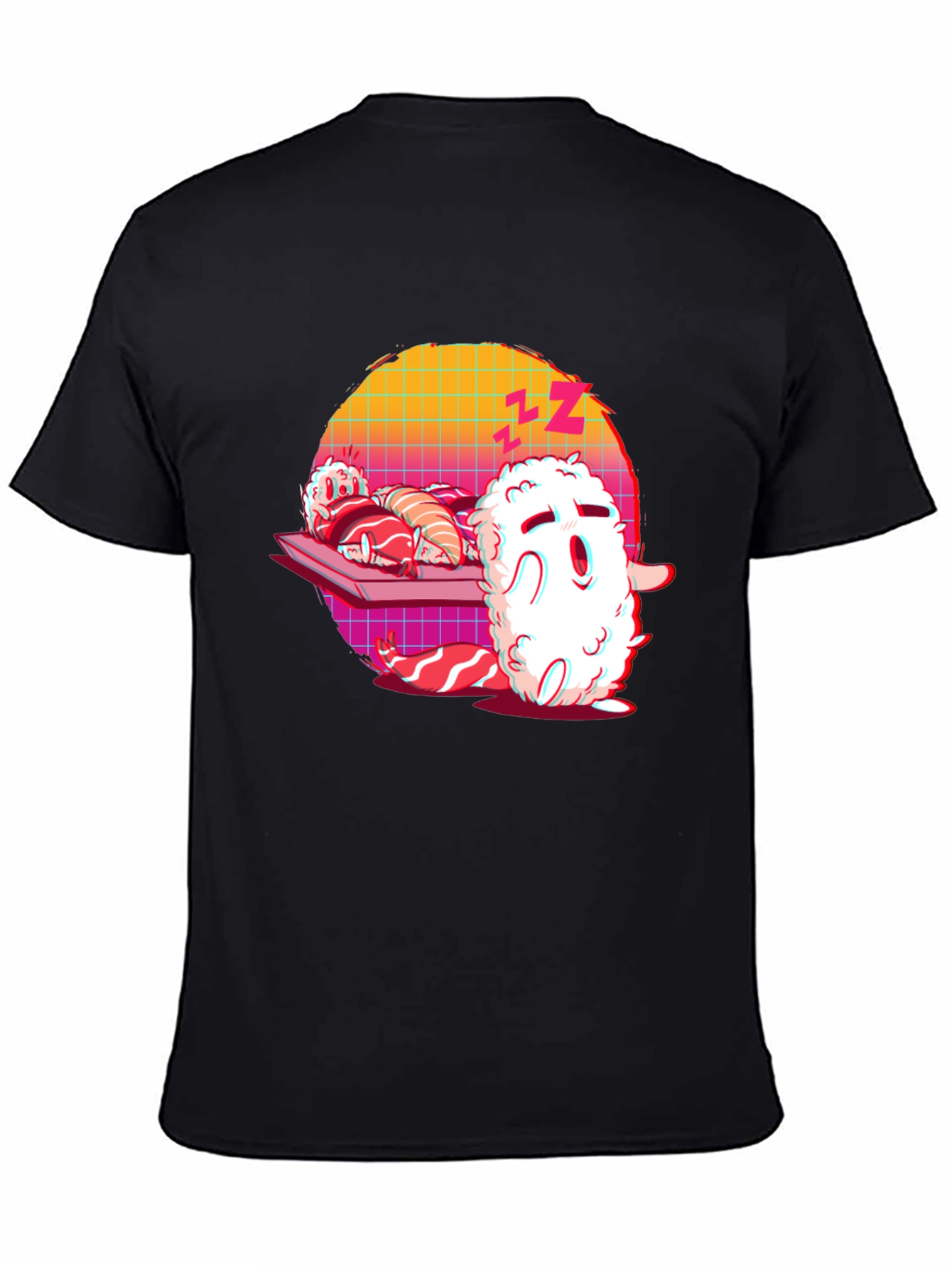 Black Sushi Nap T-Shirt - Unique Kawaii Style view 4