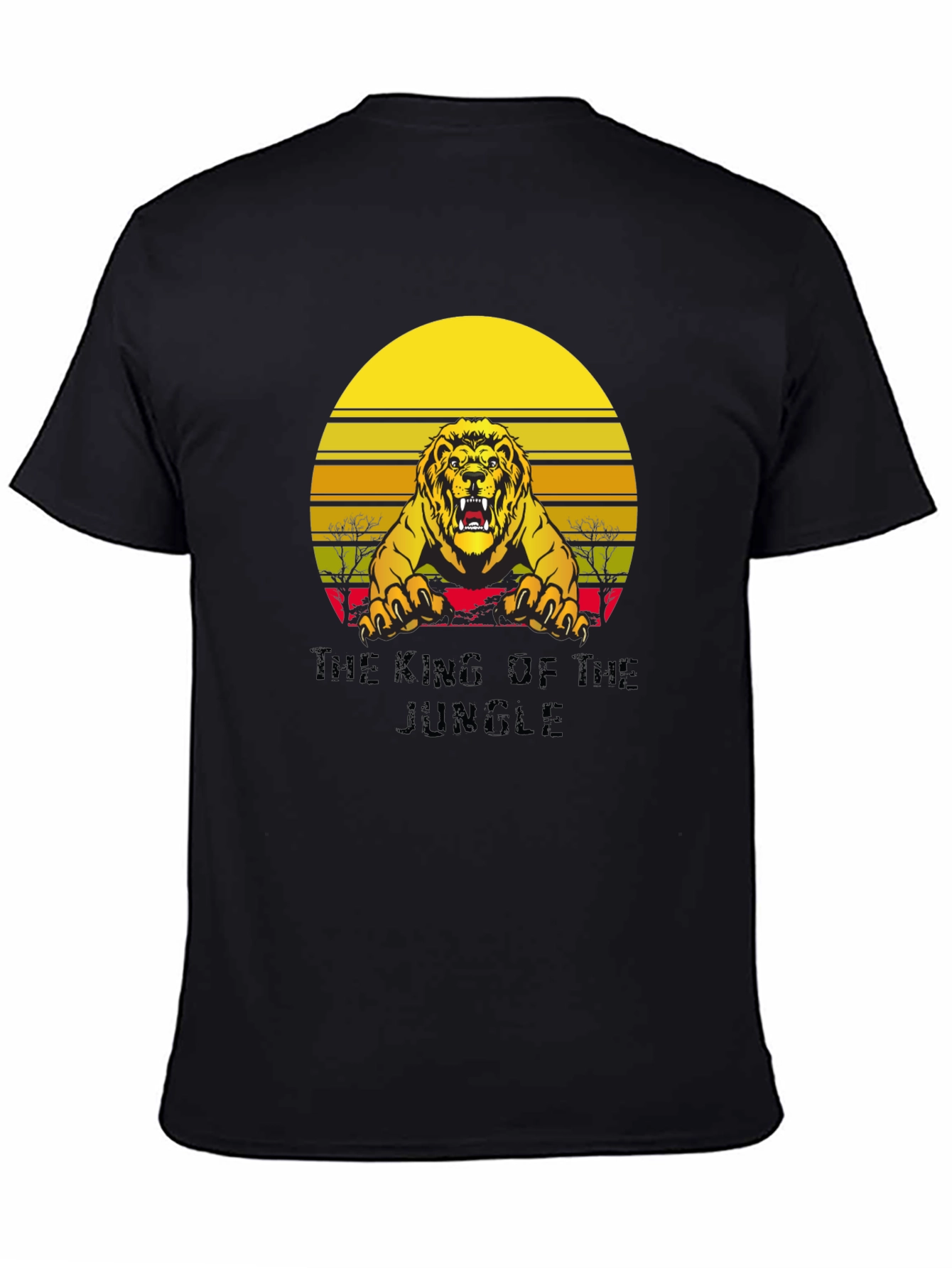 Black King of the Jungle Lion Graphic Tee - Unisex view 4