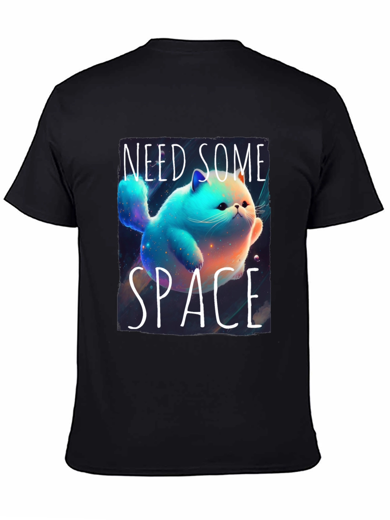 Black Need Some Space T-Shirt Cat Lover view 4