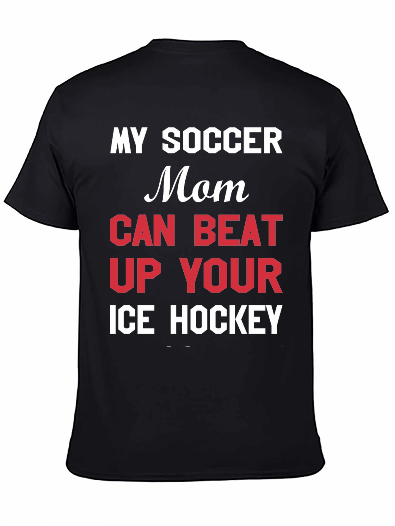 Black Funny Soccer Mom T-Shirt view 4