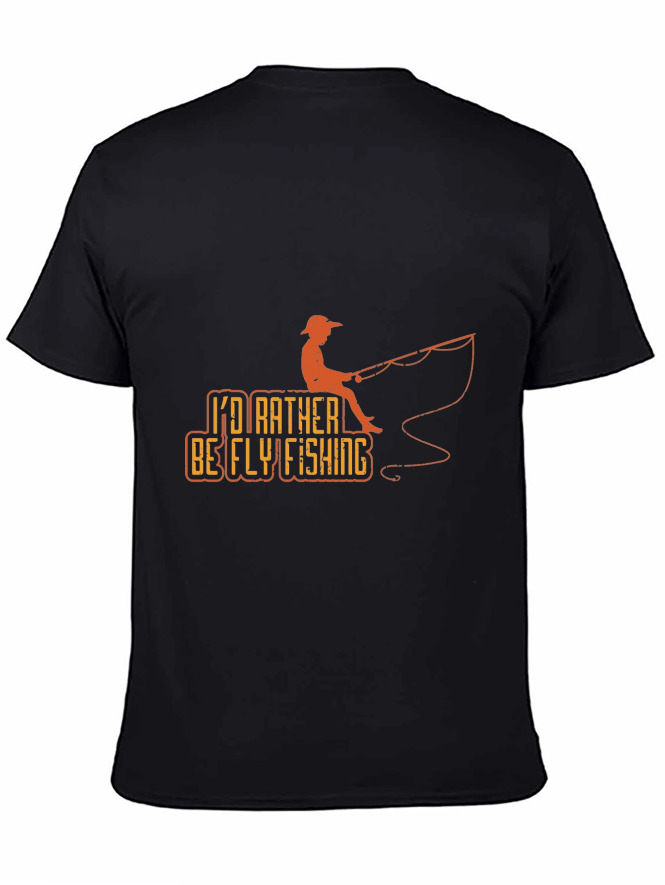 Black I'd Rather Be Fly Fishing Graphic Tee - Black view 4