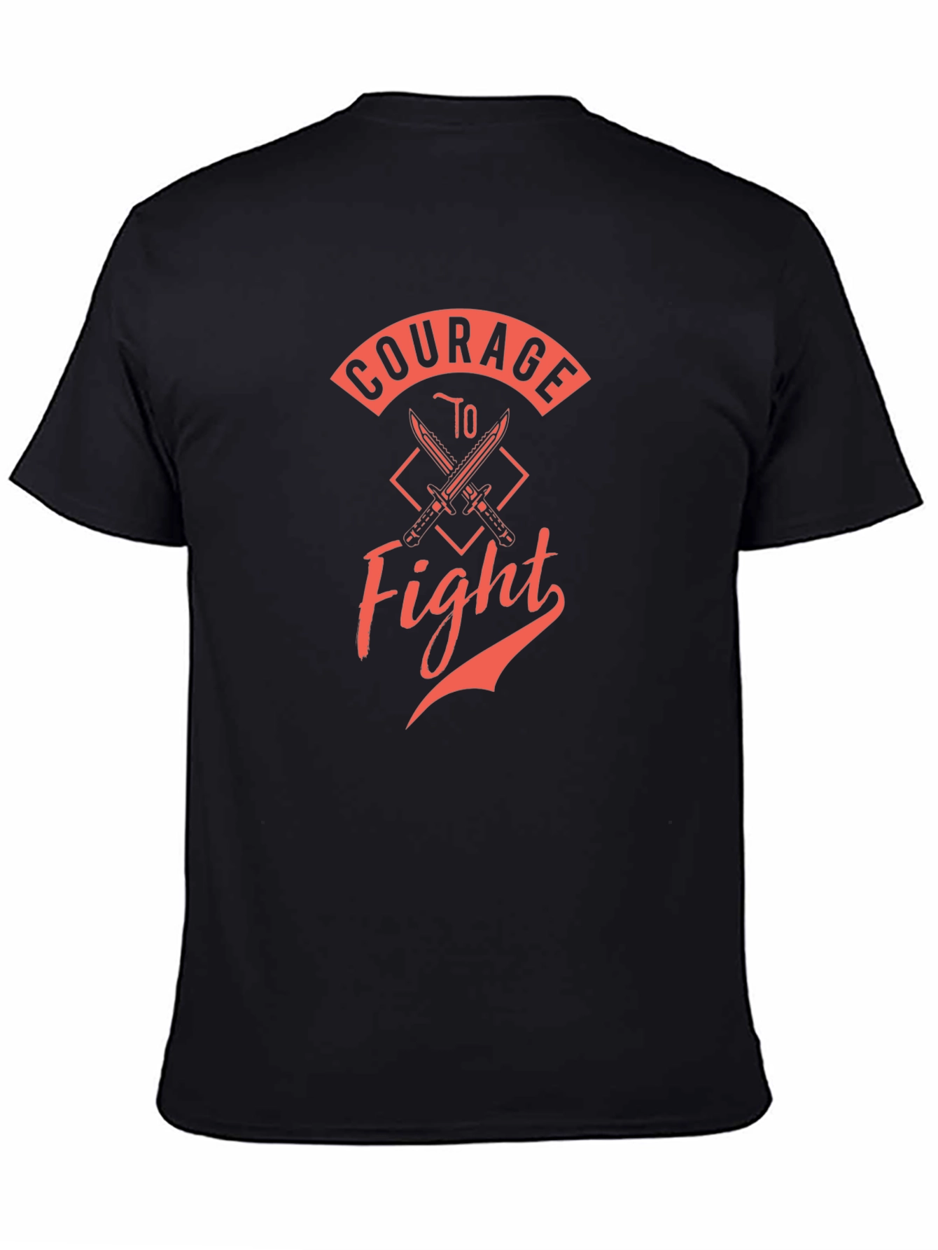 Black Courage to Fight Black Graphic Tee view 4
