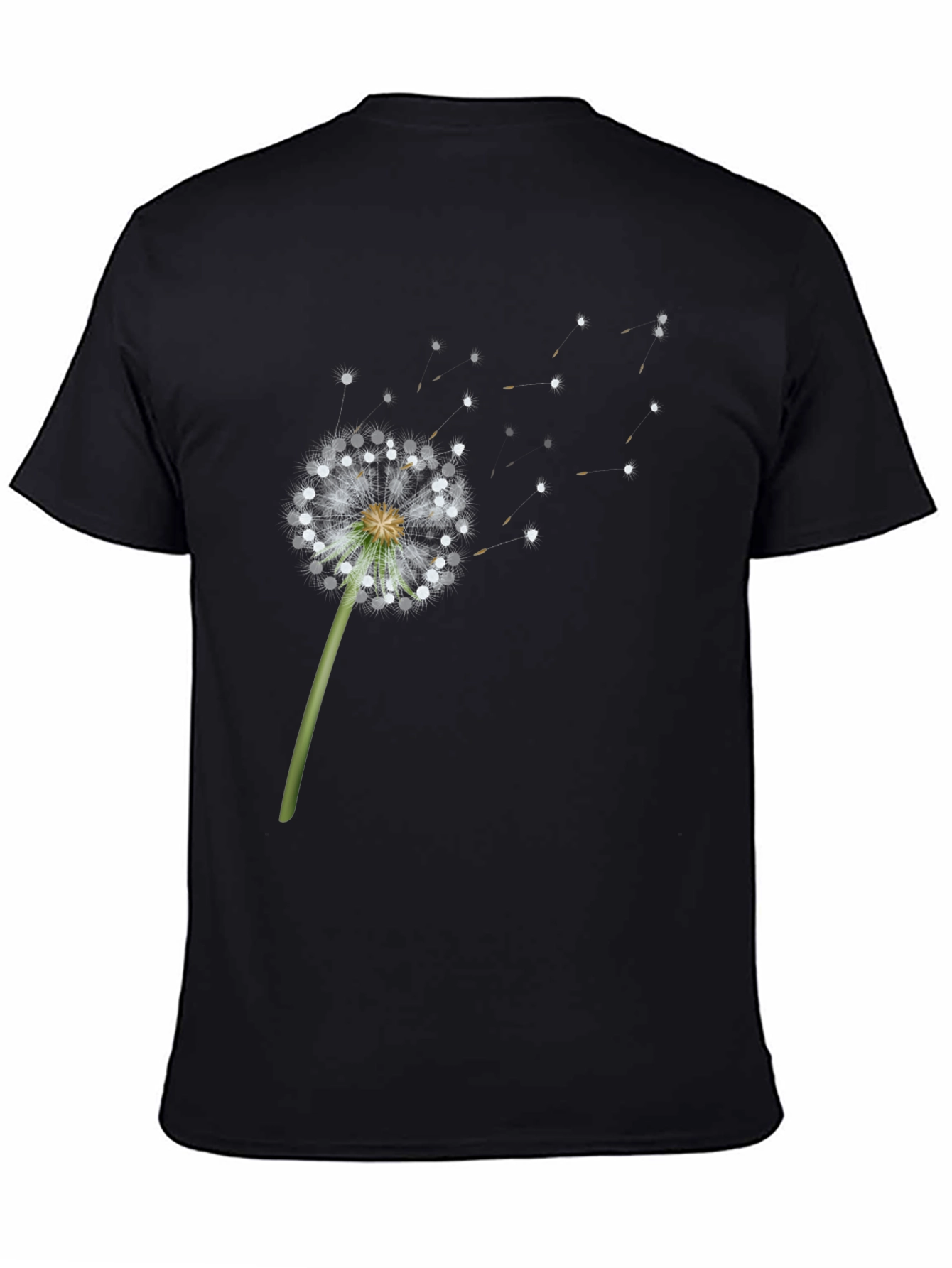 Black Dandelion Wish Graphic Tee - Black Cotton Blend view 4