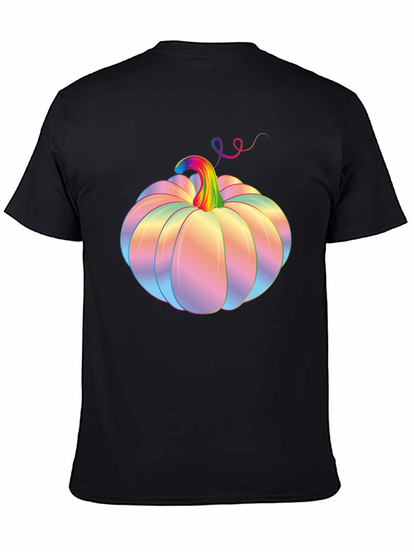 Black Rainbow Pumpkin Graphic Tee - Fall Fashion view 4