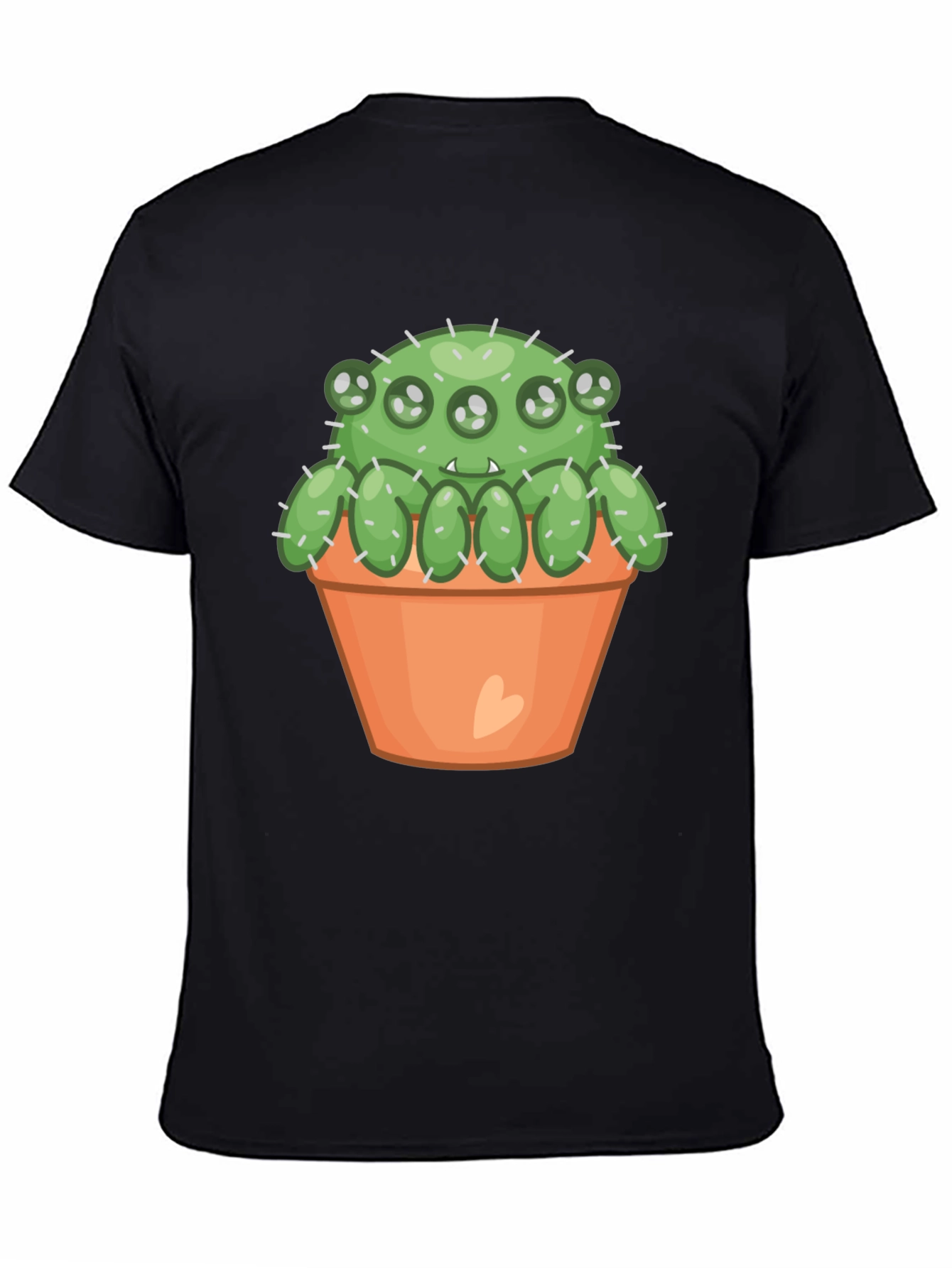Black Cactus Monster T-Shirt - Cute & Spooky! view 4