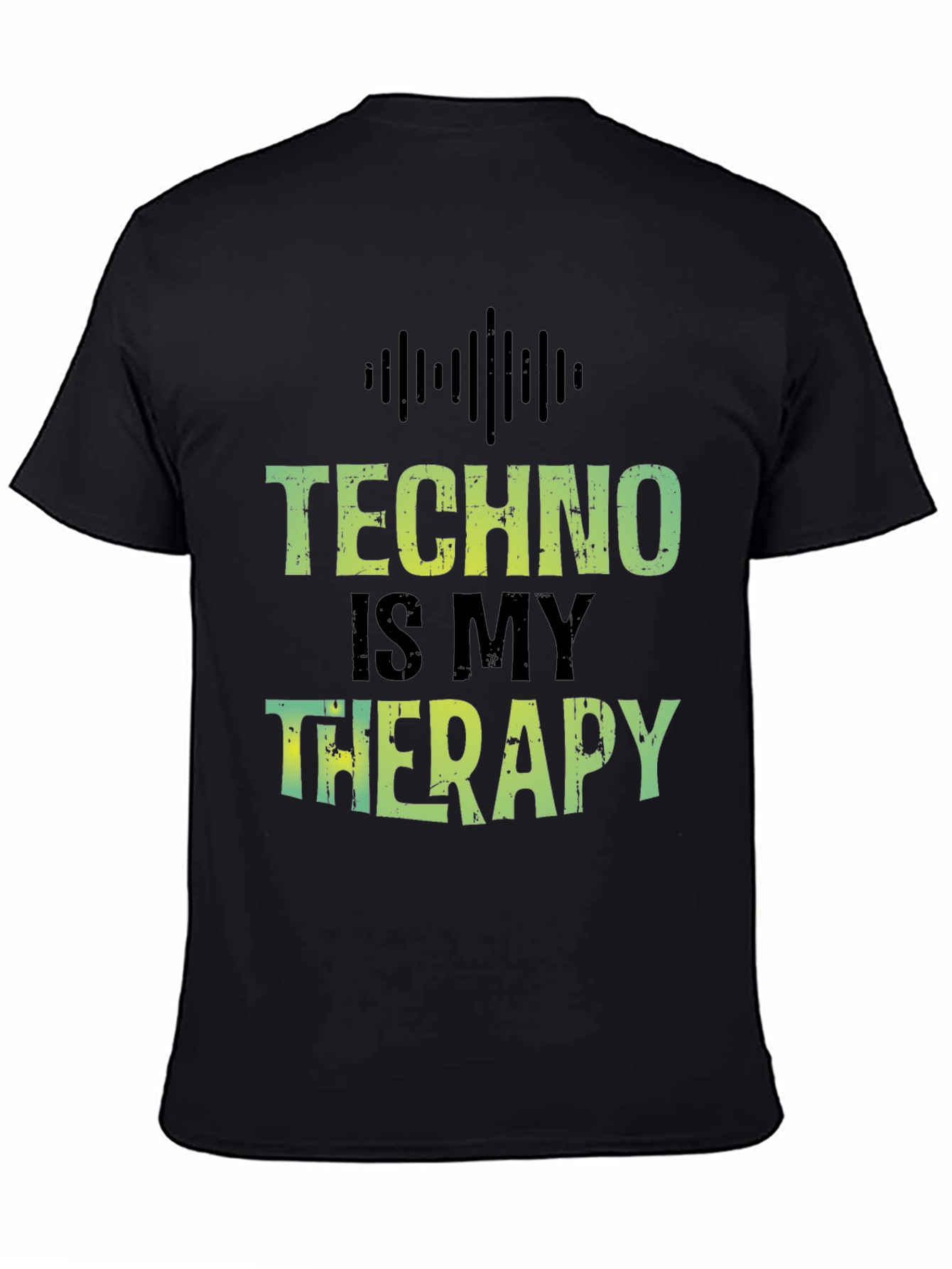 Black Techno is My Therapy T-Shirt - Music Lover Tee view 4