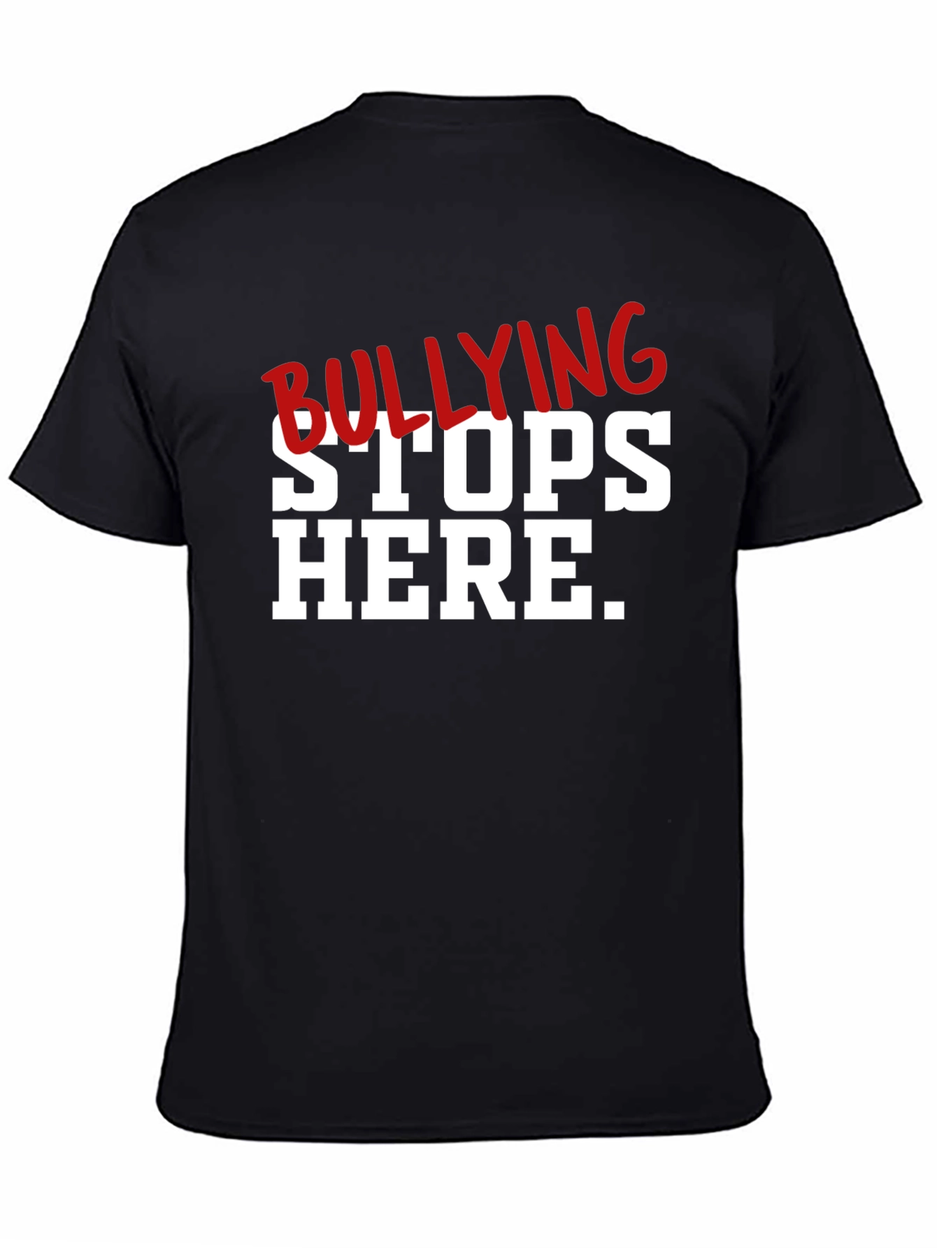 Black Bullying Stops Here Graphic T-Shirt view 4