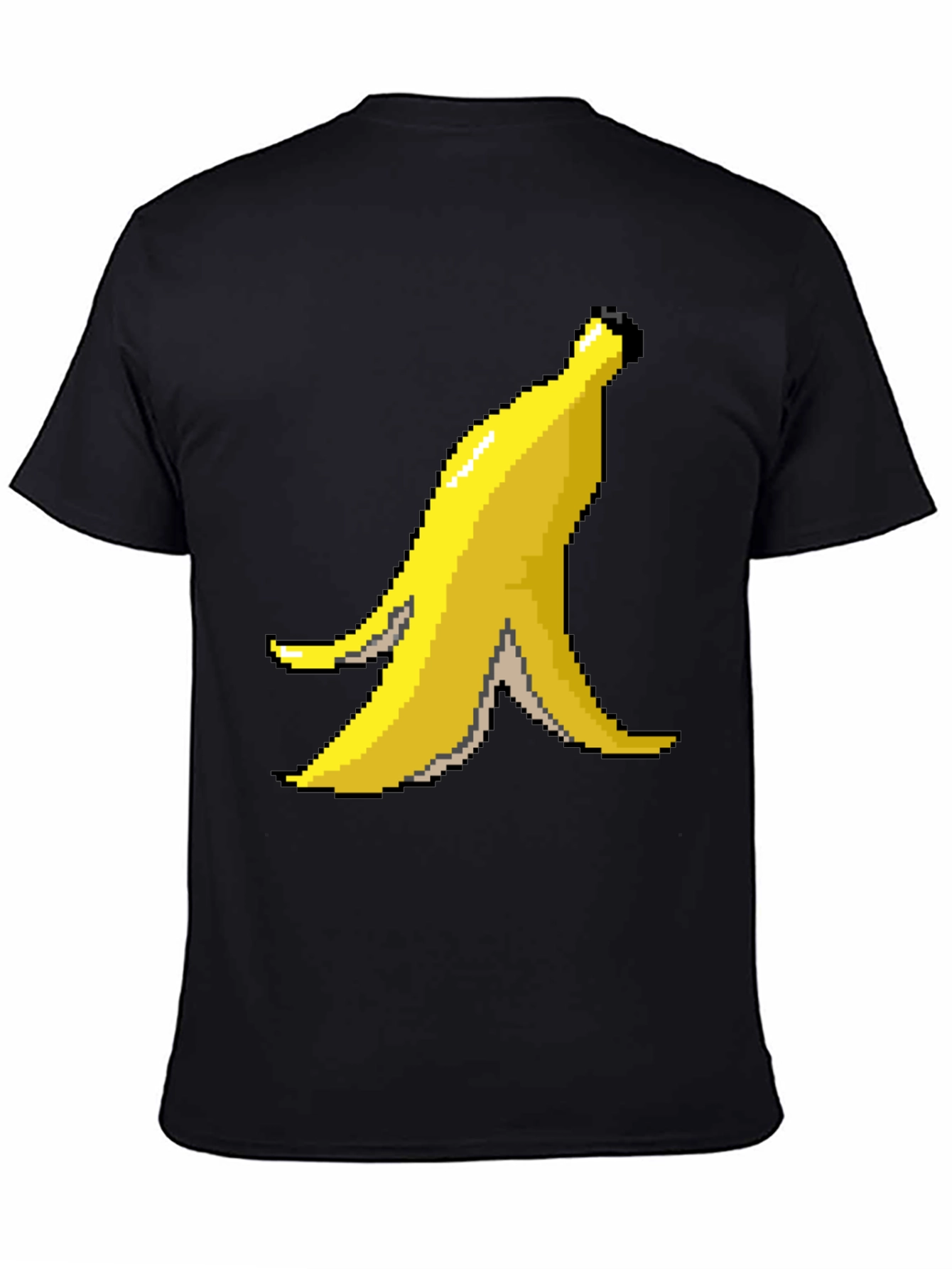 Black Pixel Banana Peel Graphic T-Shirt view 4