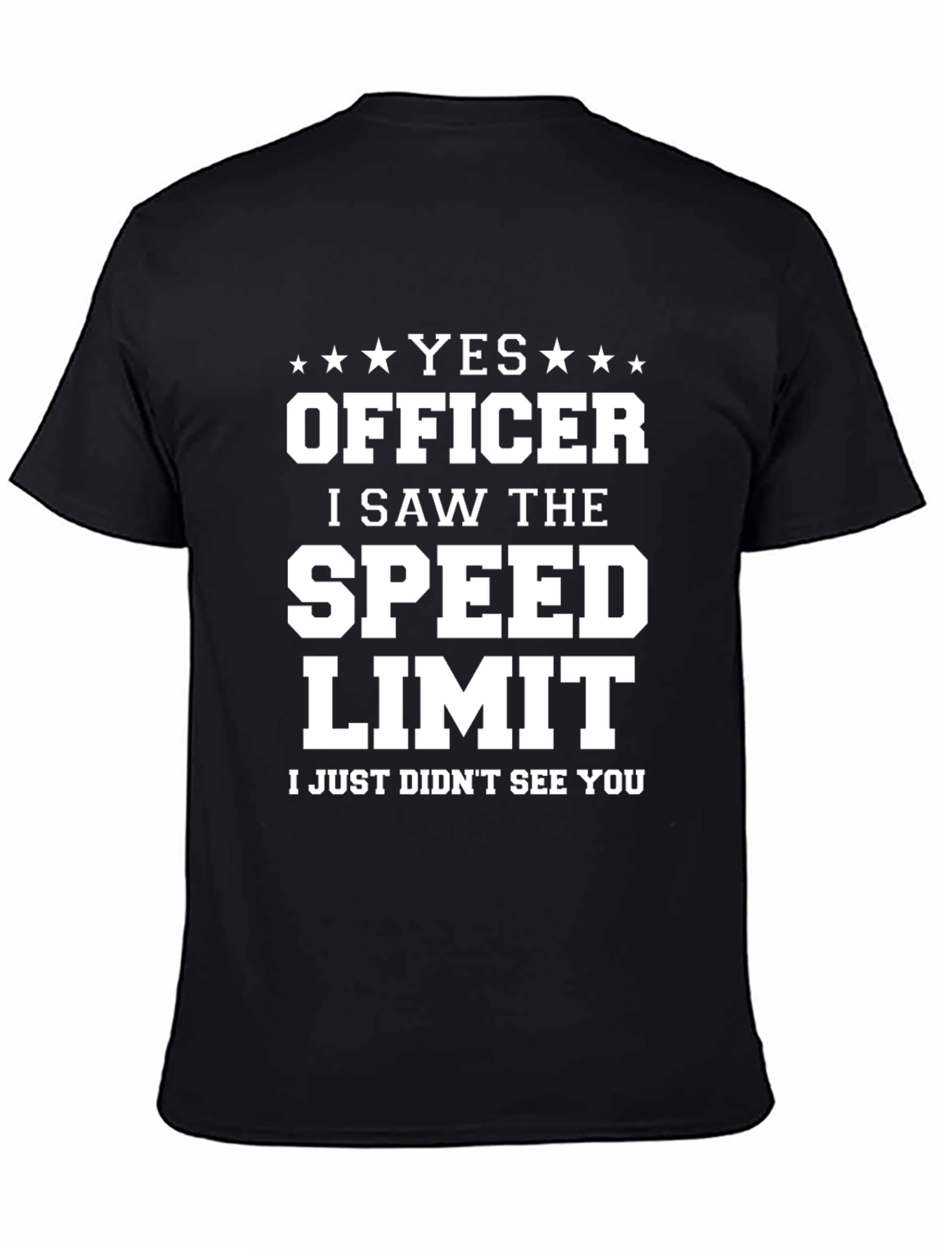 Black Funny "Yes Officer" Graphic Tee view 4