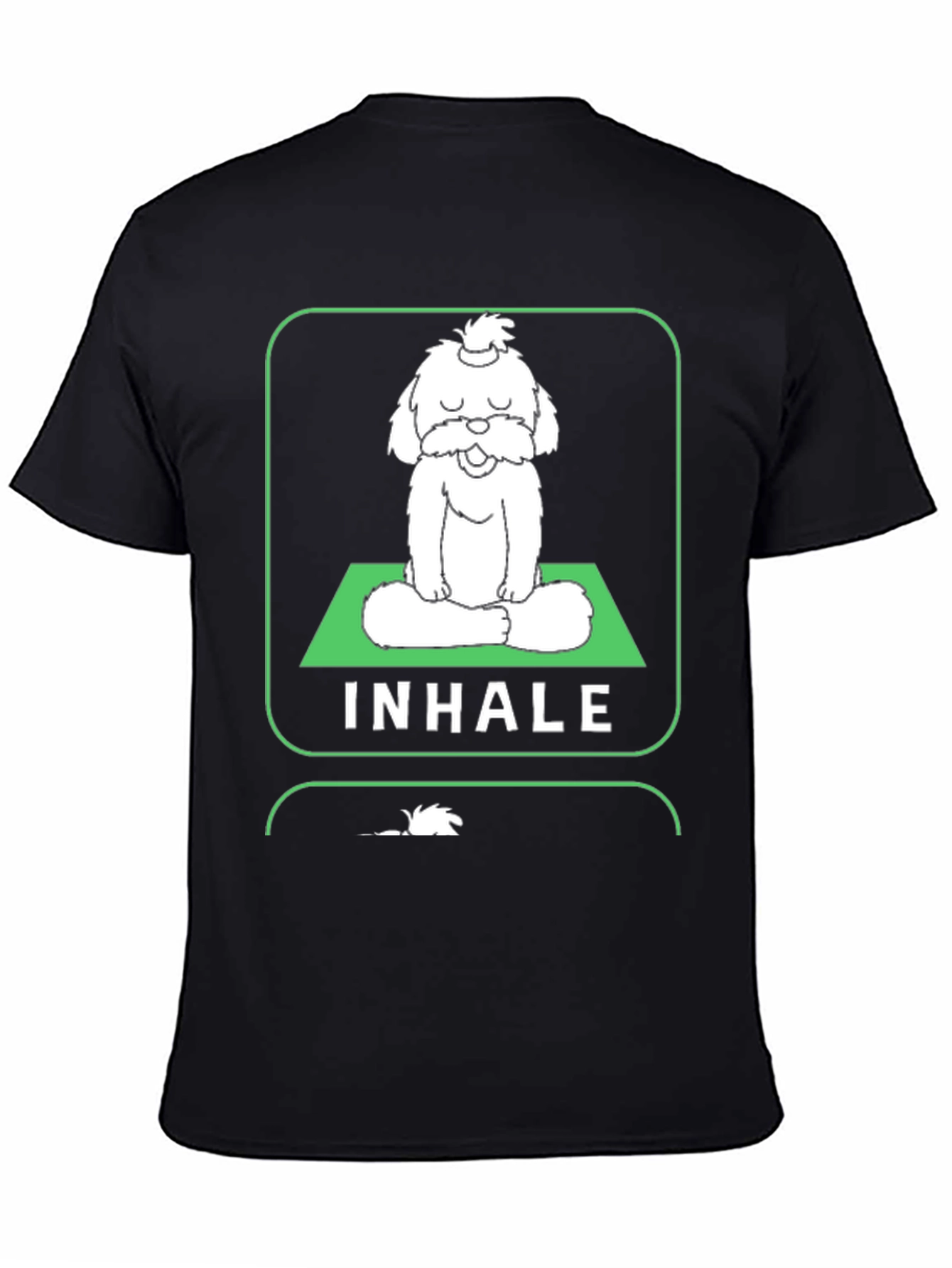 Black Meditating Dog Graphic Tee - Inhale, Exhale, Relax view 4