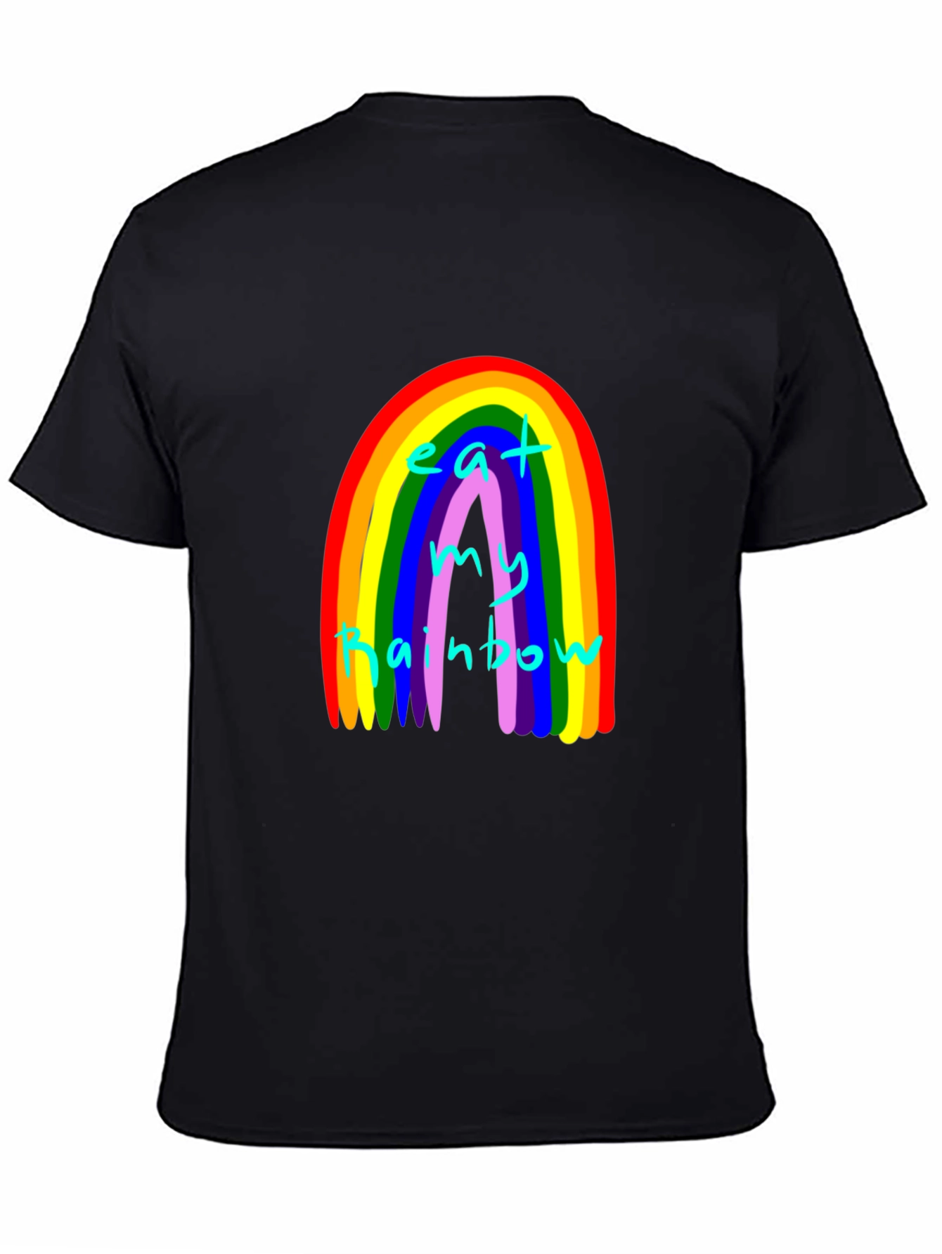 Black Eat My Rainbow Graphic Tee - Black Unisex T-Shirt view 4