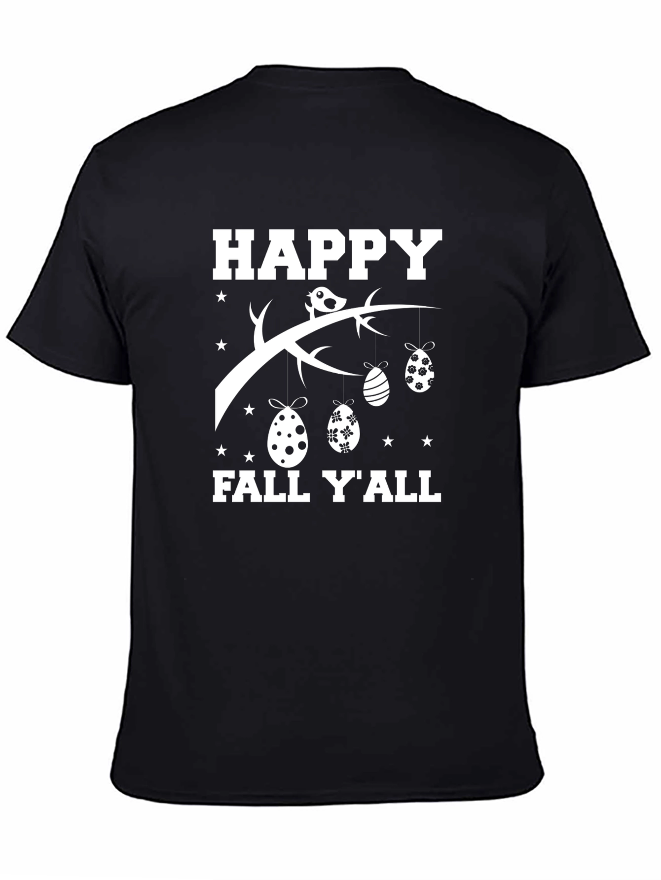 Black Happy Fall Y'all Easter Egg T-Shirt view 4