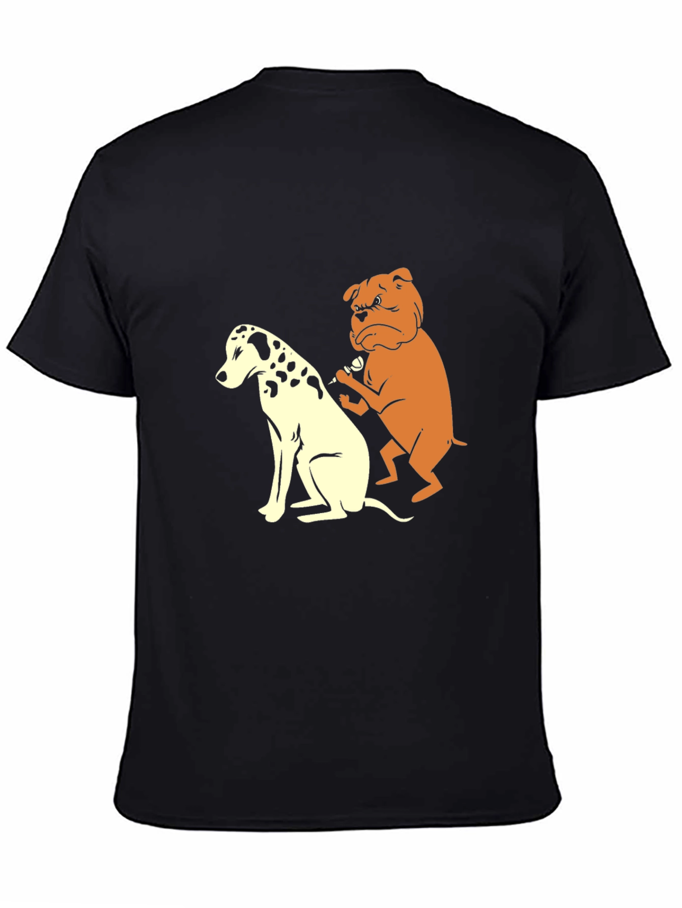 Black Dog Tattoo T-Shirt Funny Bulldog & Dalmatian Tee view 4