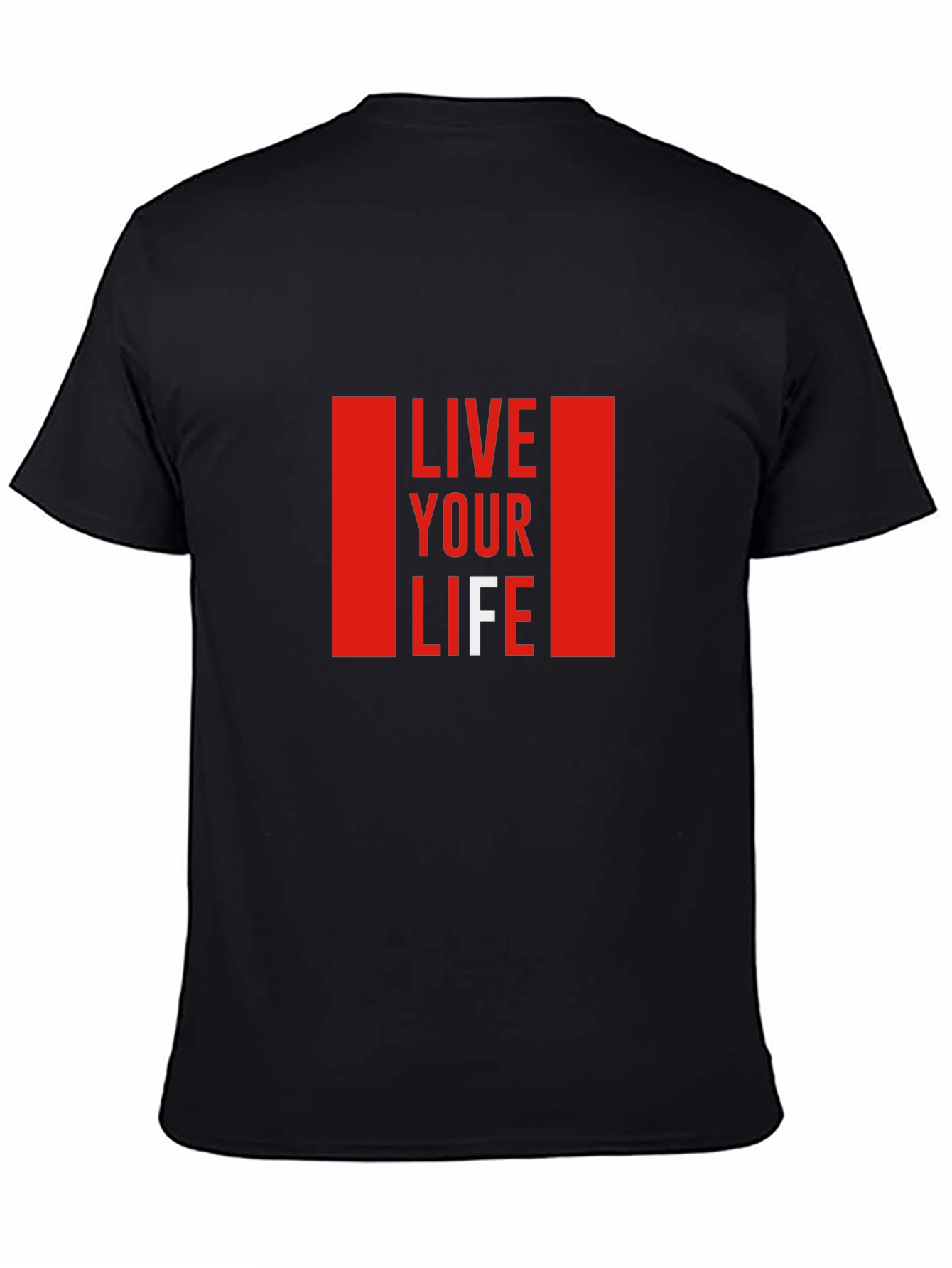 Black Live Your Life Graphic T-Shirt - Black view 4