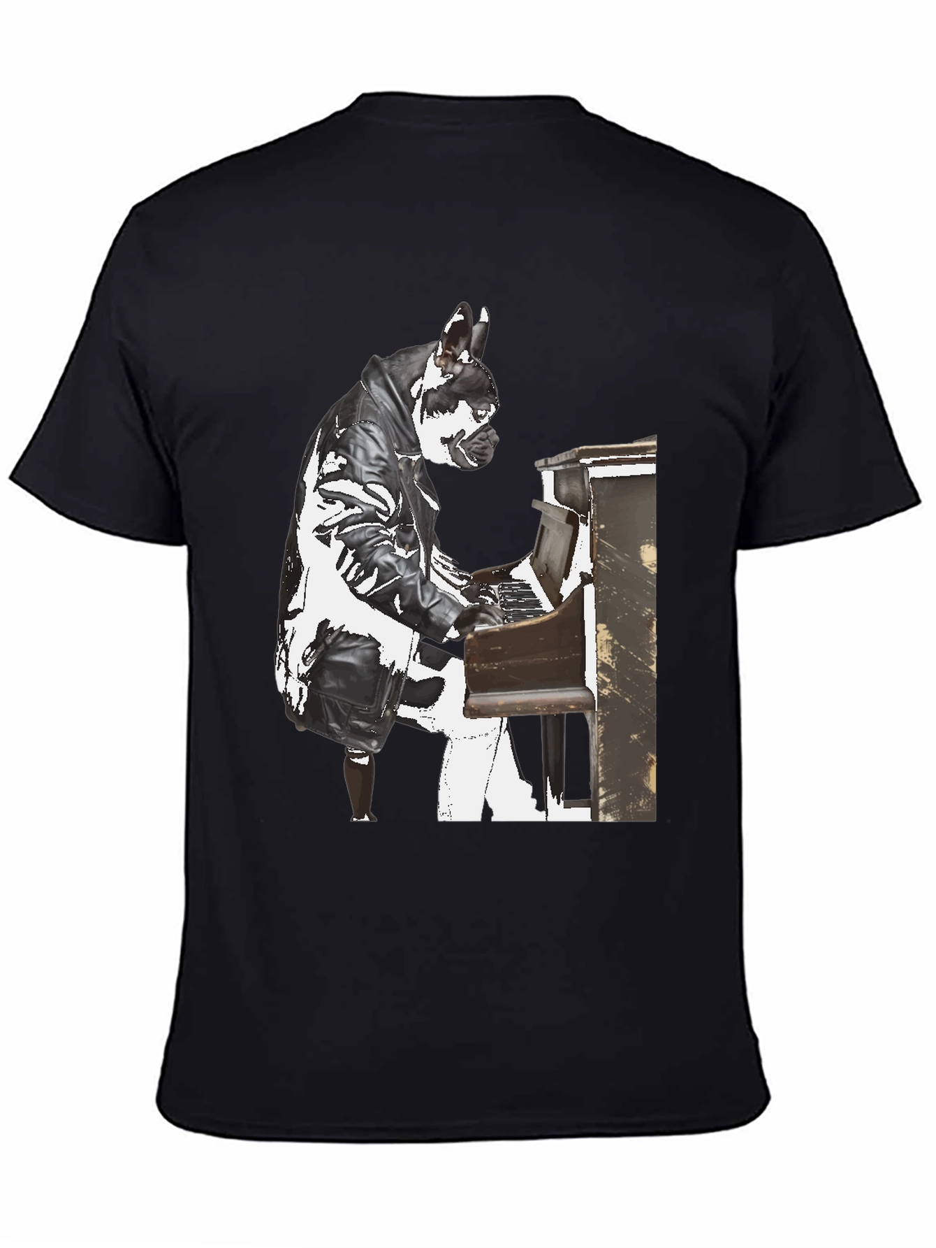 Black Piano Dog T-Shirt - Quirky Style view 4