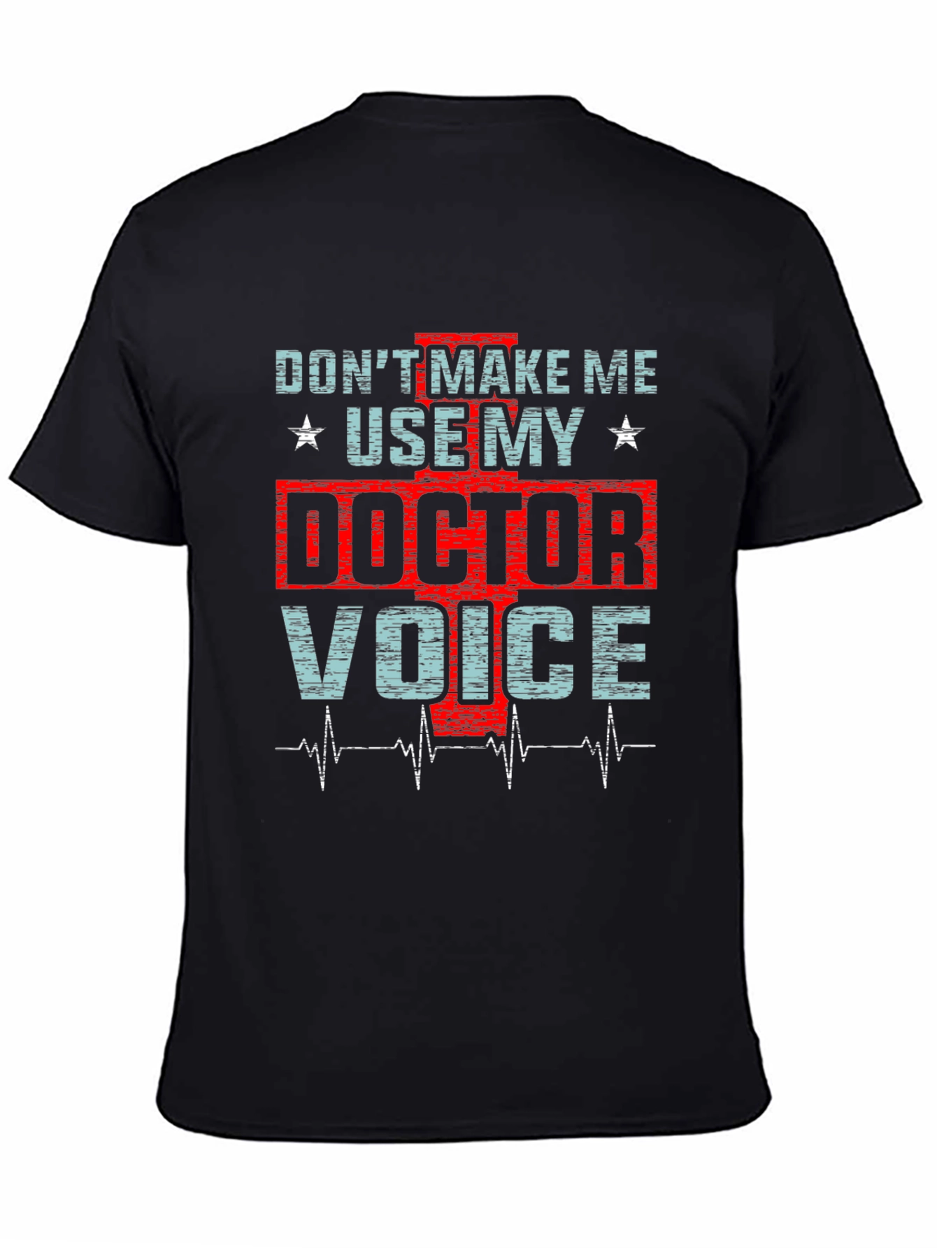 Black Doctor Voice Graphic Tee - Black Cotton Shirt view 4
