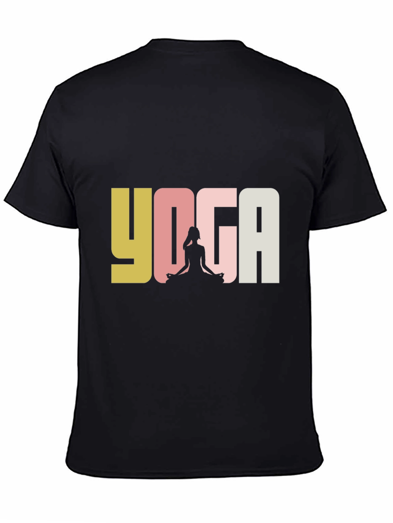 Black Yoga Graphic Tee - Unisex Black T-Shirt view 4