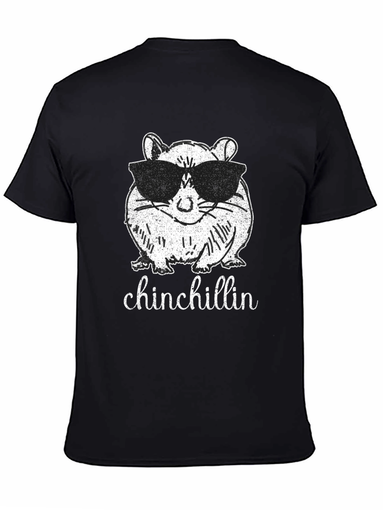 Black Chinchillin' T-Shirt - Cool Chinchilla Graphic Tee view 4