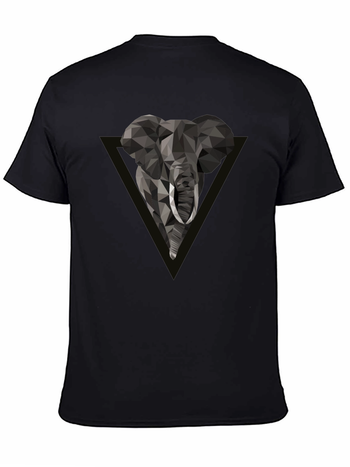 Black Geometric Elephant Tee - Modern Graphic Print view 4