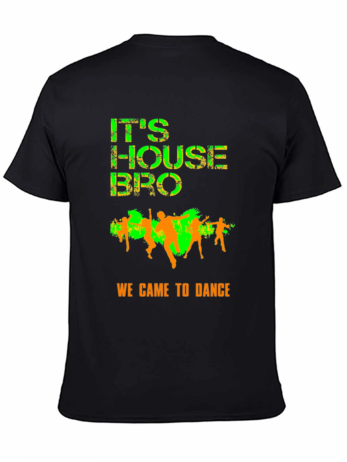 Black It's House Bro T-Shirt - Dance Party Apparel view 4