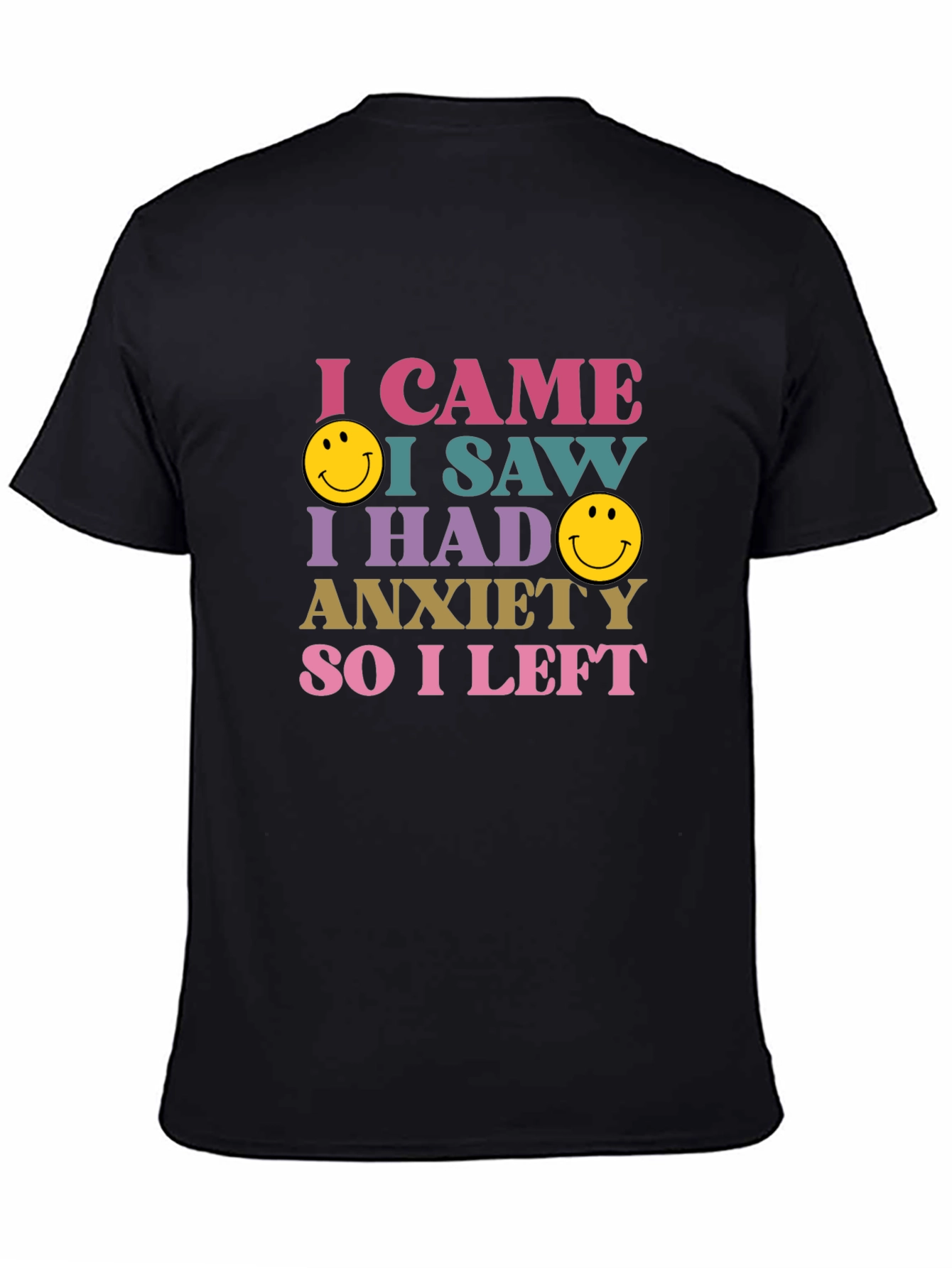 Black Anxiety Humor Graphic Tee view 4
